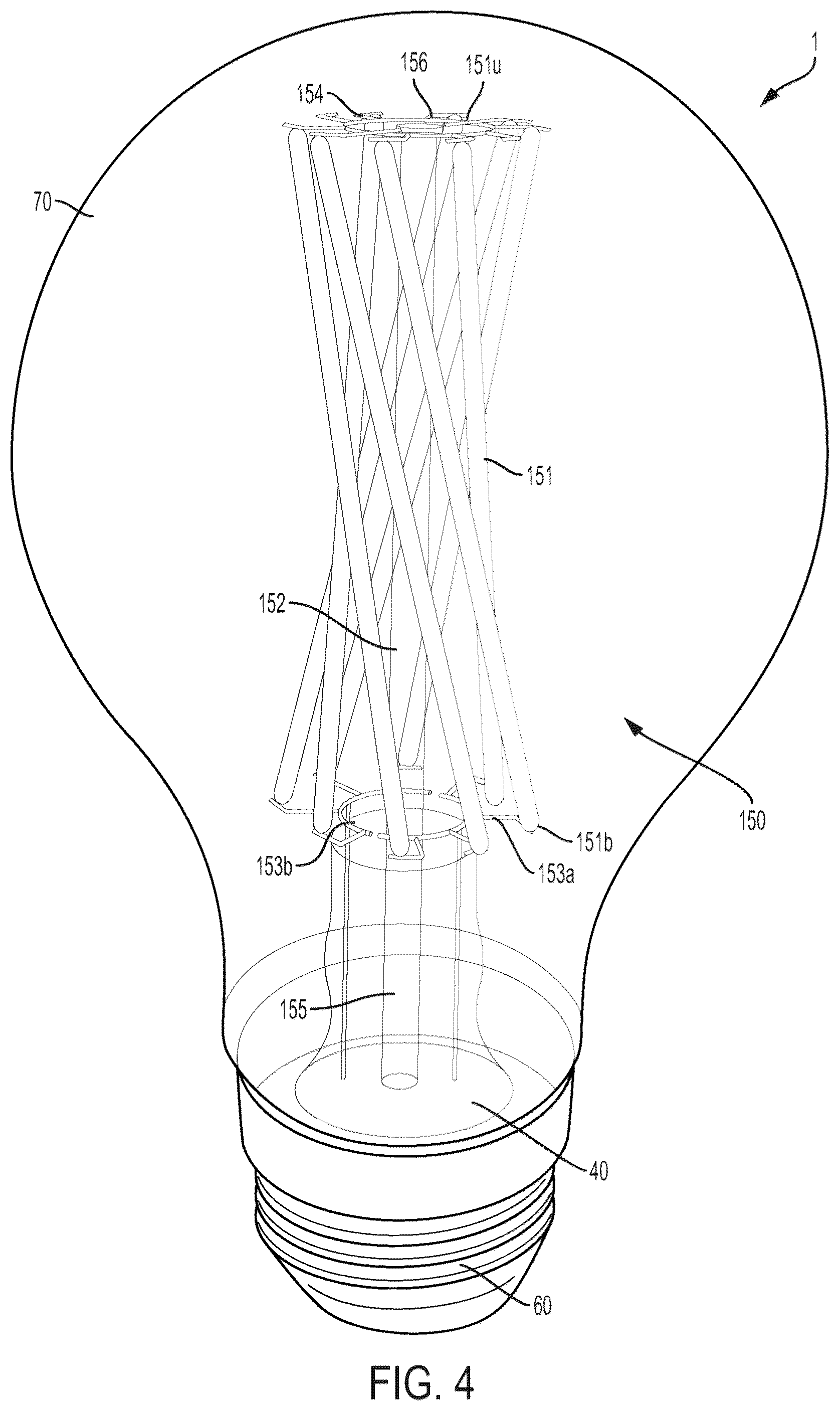 Patent US12460778 Figure 4 – Omnidirectional light emitting diode filament holder