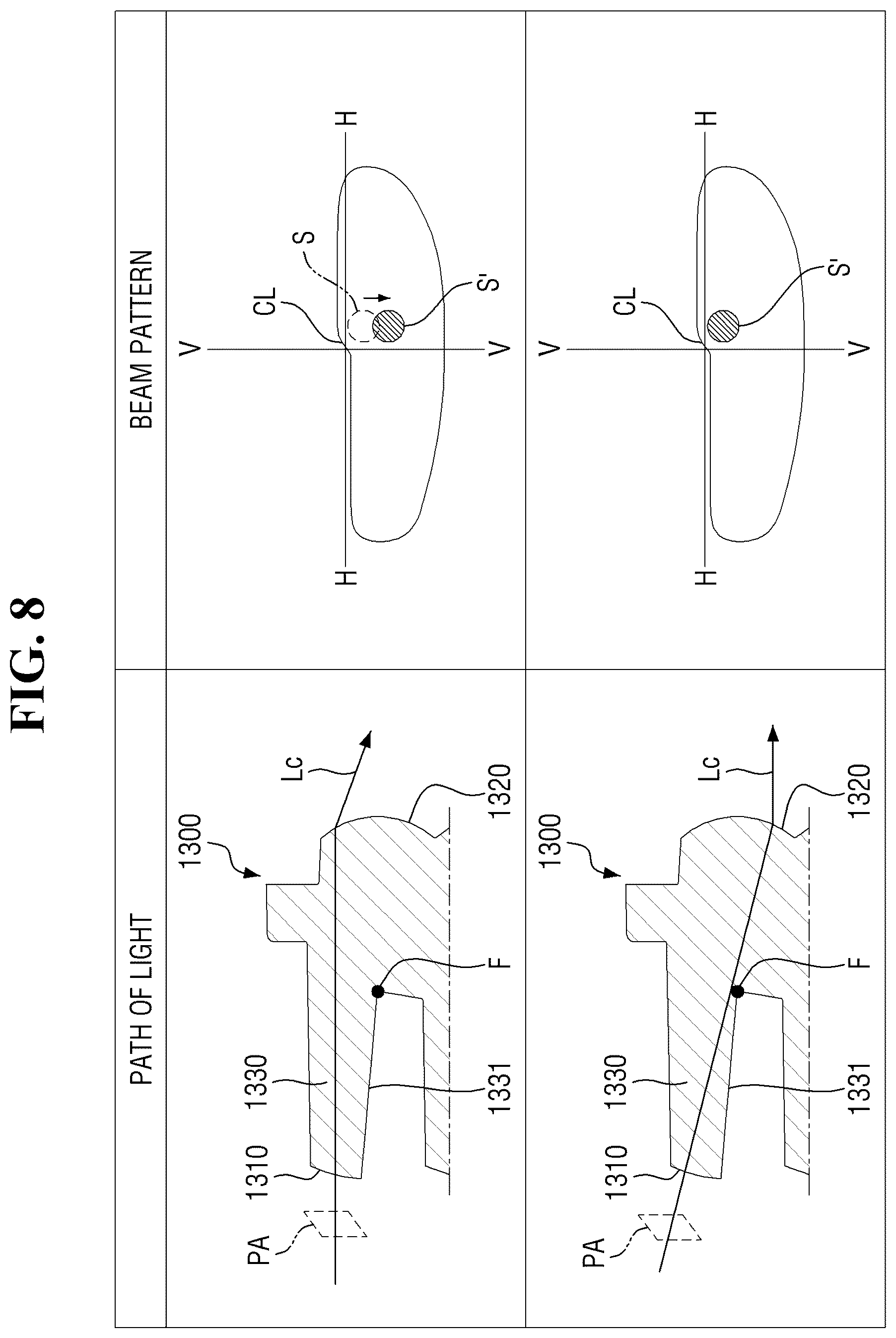 Patent US12460784 Figure 8 – Vehicle lamp