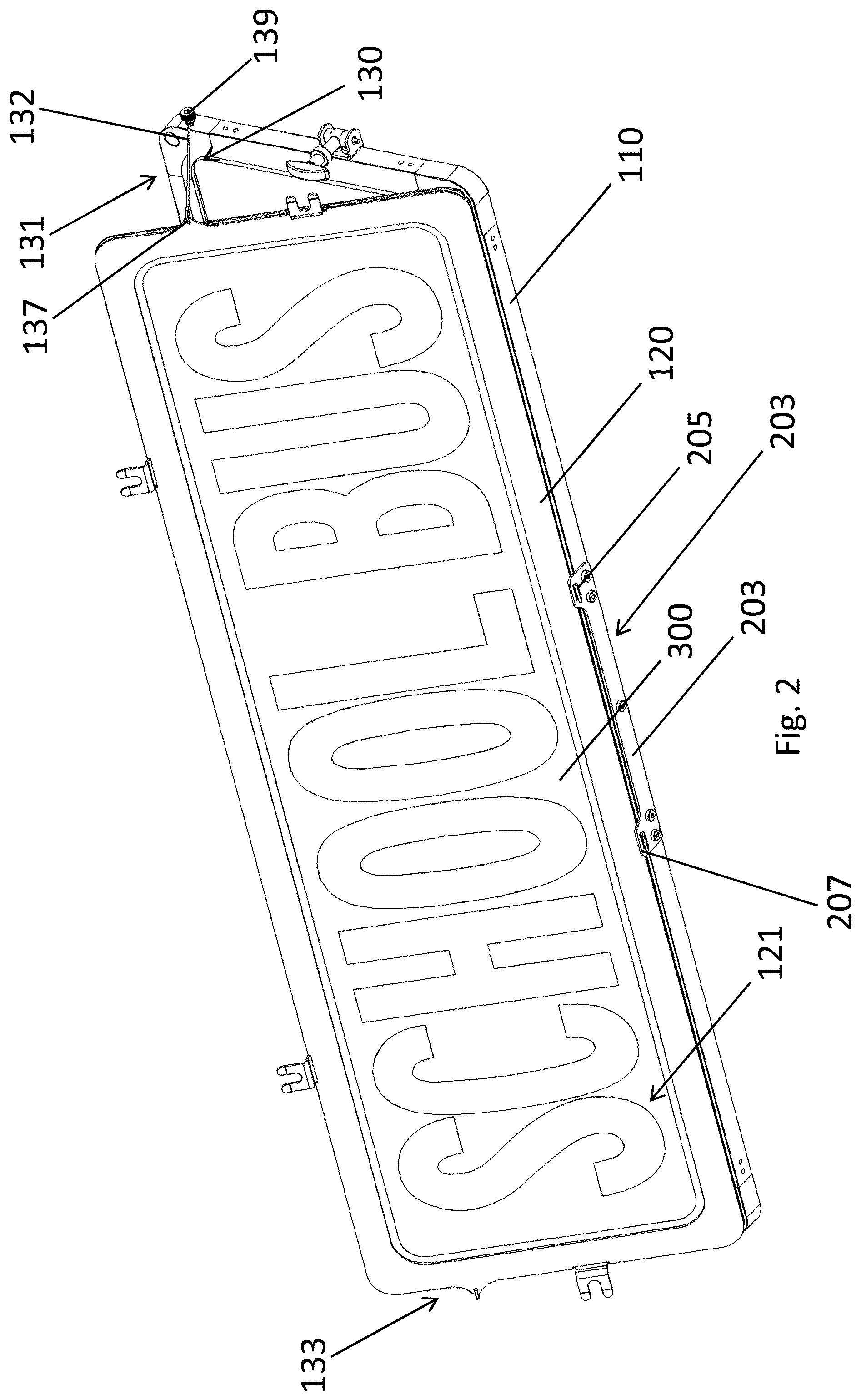 Patent US12460788 Figure 2 – Illuminated sign device with replaceable lens