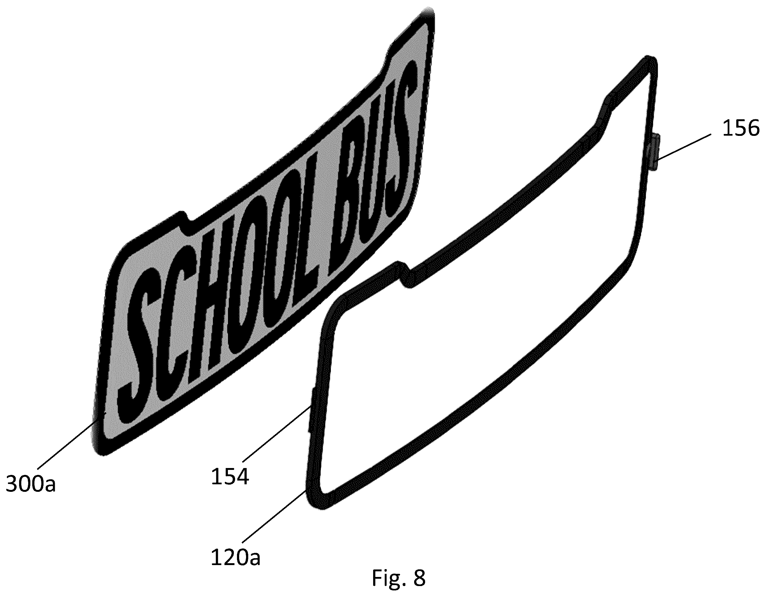 Patent US12460788 Figure 8 – Illuminated sign device with replaceable lens