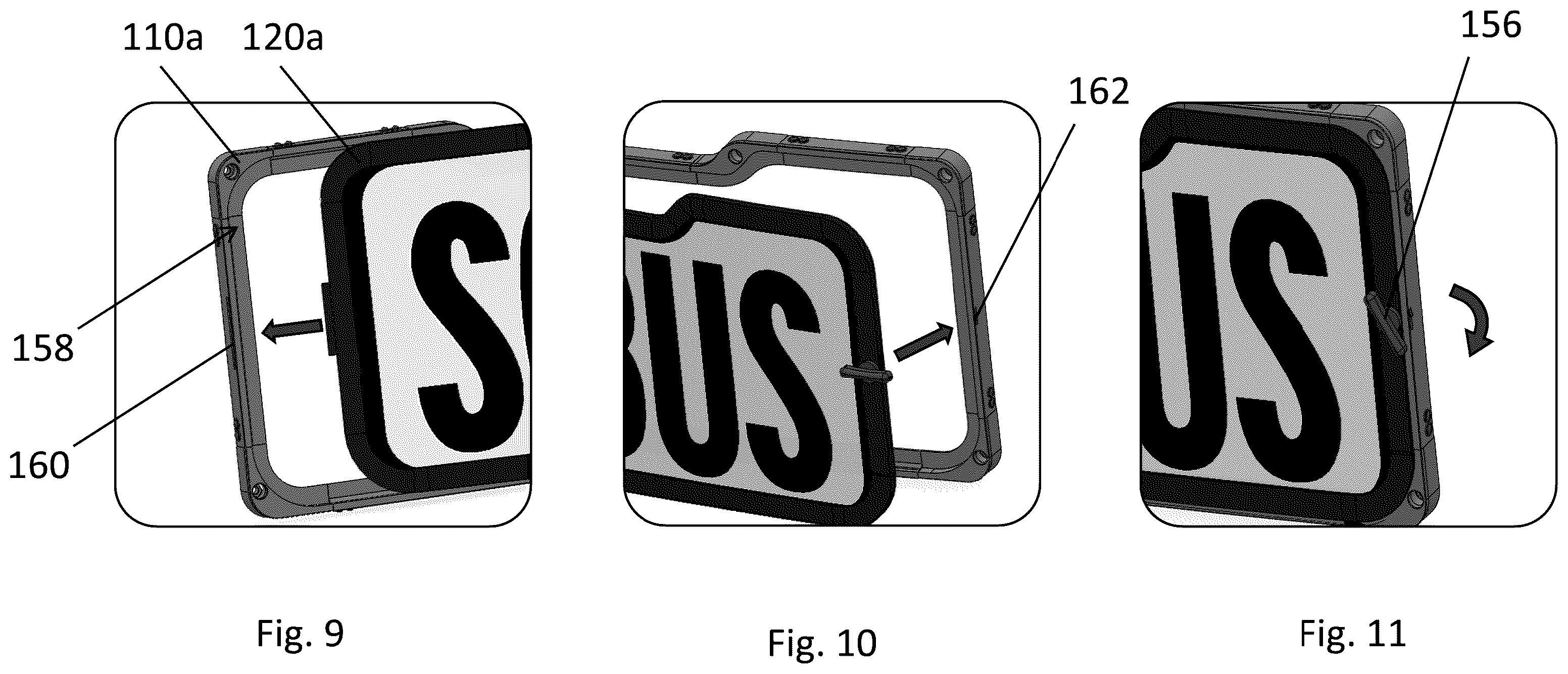 Patent US12460788 Figure 9 – Illuminated sign device with replaceable lens