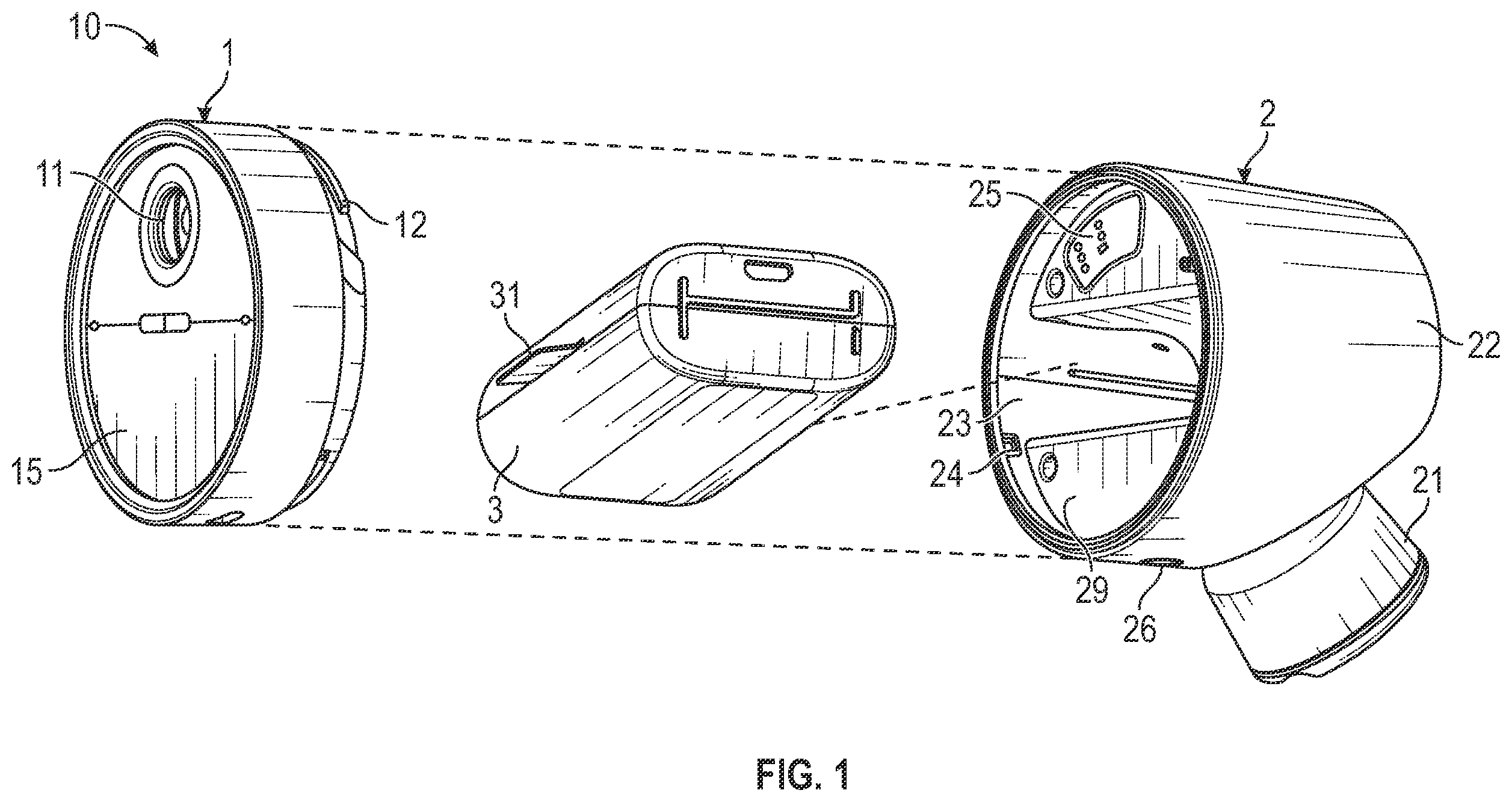 Patent US12460801 Figure 1 – Optical devices and mounting for optical devices