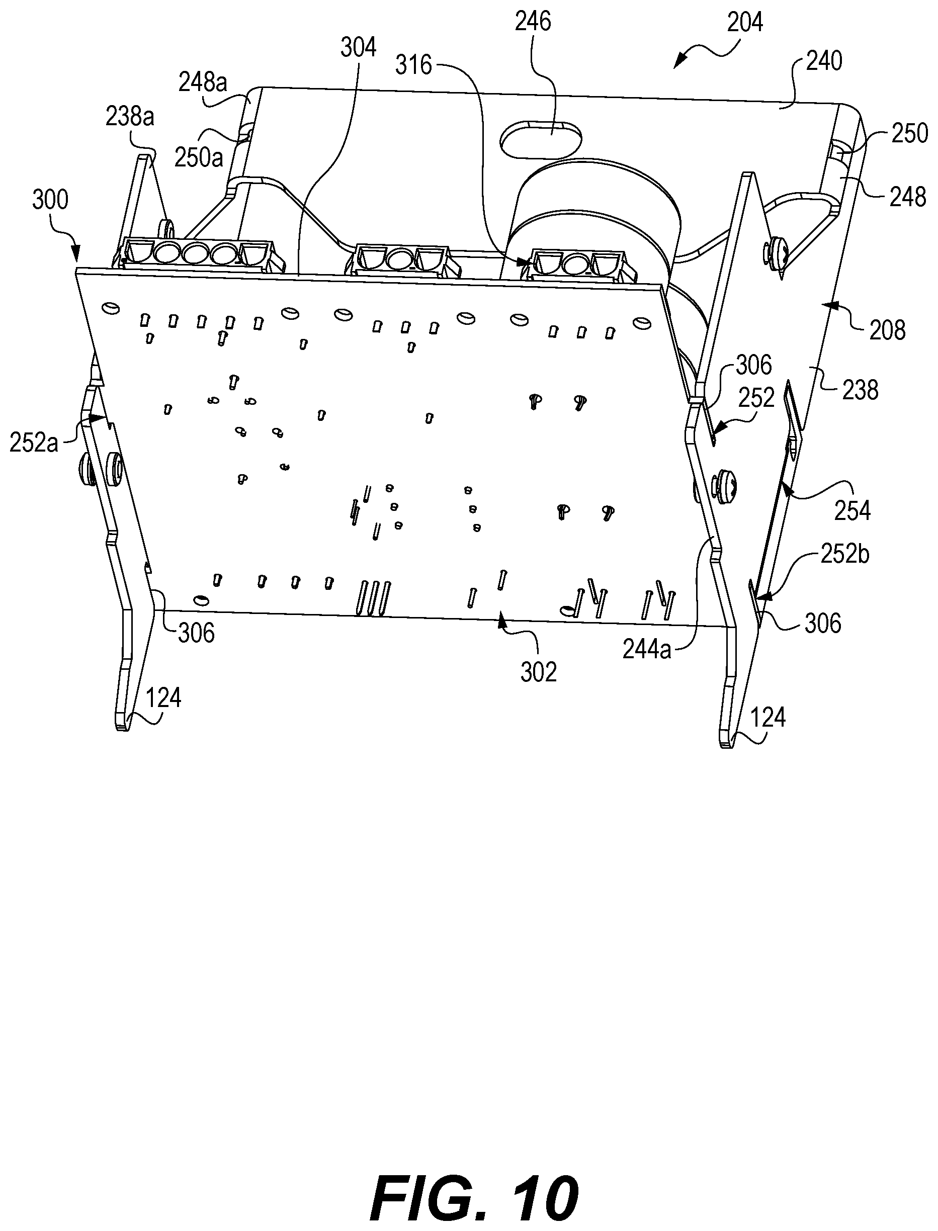 Patent US12460802 Figure 7 – Wire keeper, and an electrical component enclosure for retrofitting a lighting system with LED lights