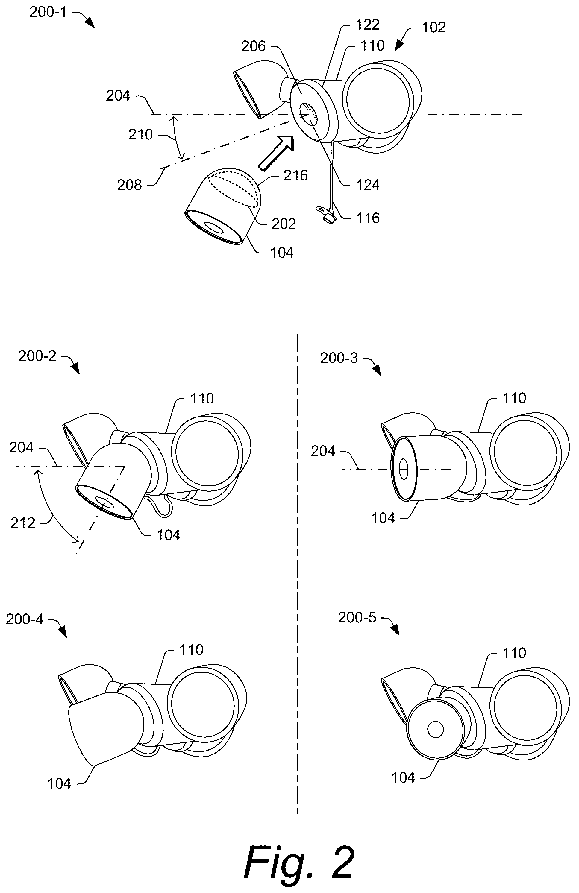 Patent US12460808 Figure 2 – Modular floodlight system with supplemental motion detection