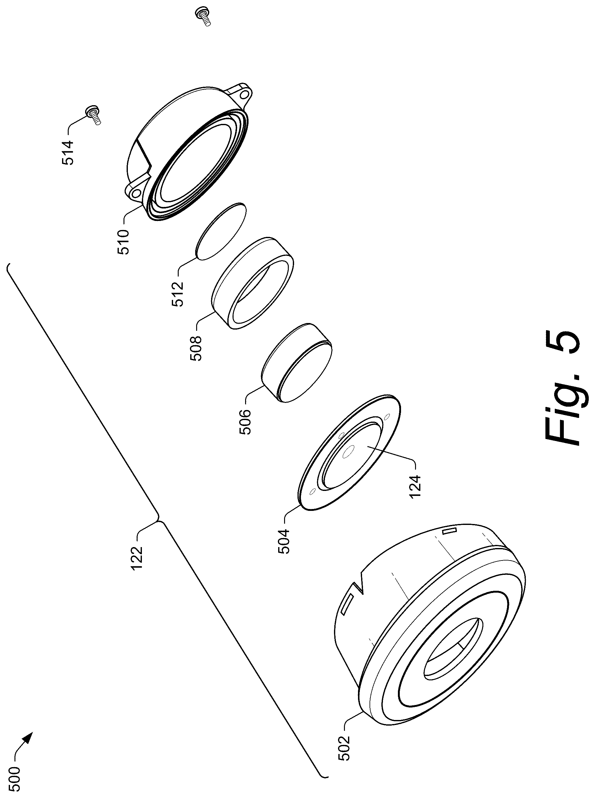 Patent US12460808 Figure 5 – Modular floodlight system with supplemental motion detection