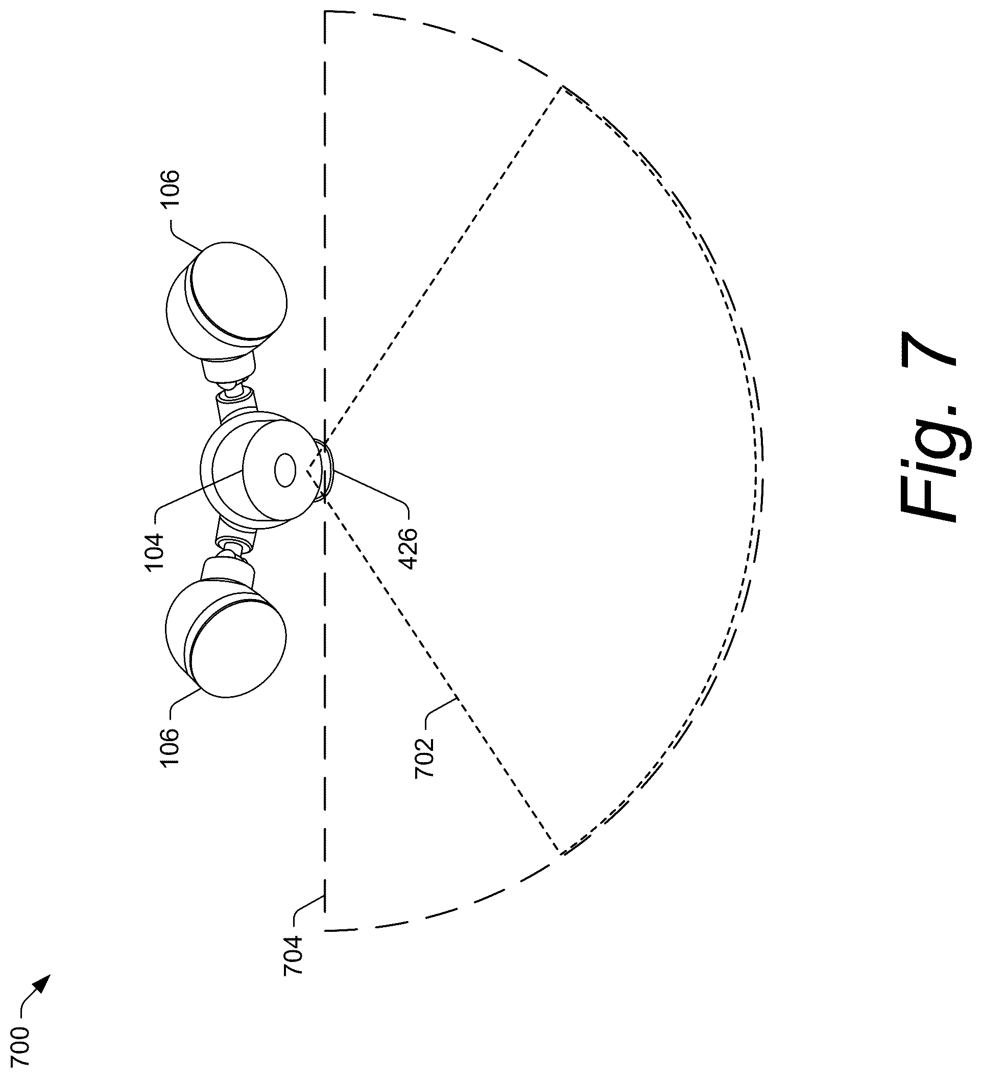 Patent US12460808 Figure 7 – Modular floodlight system with supplemental motion detection