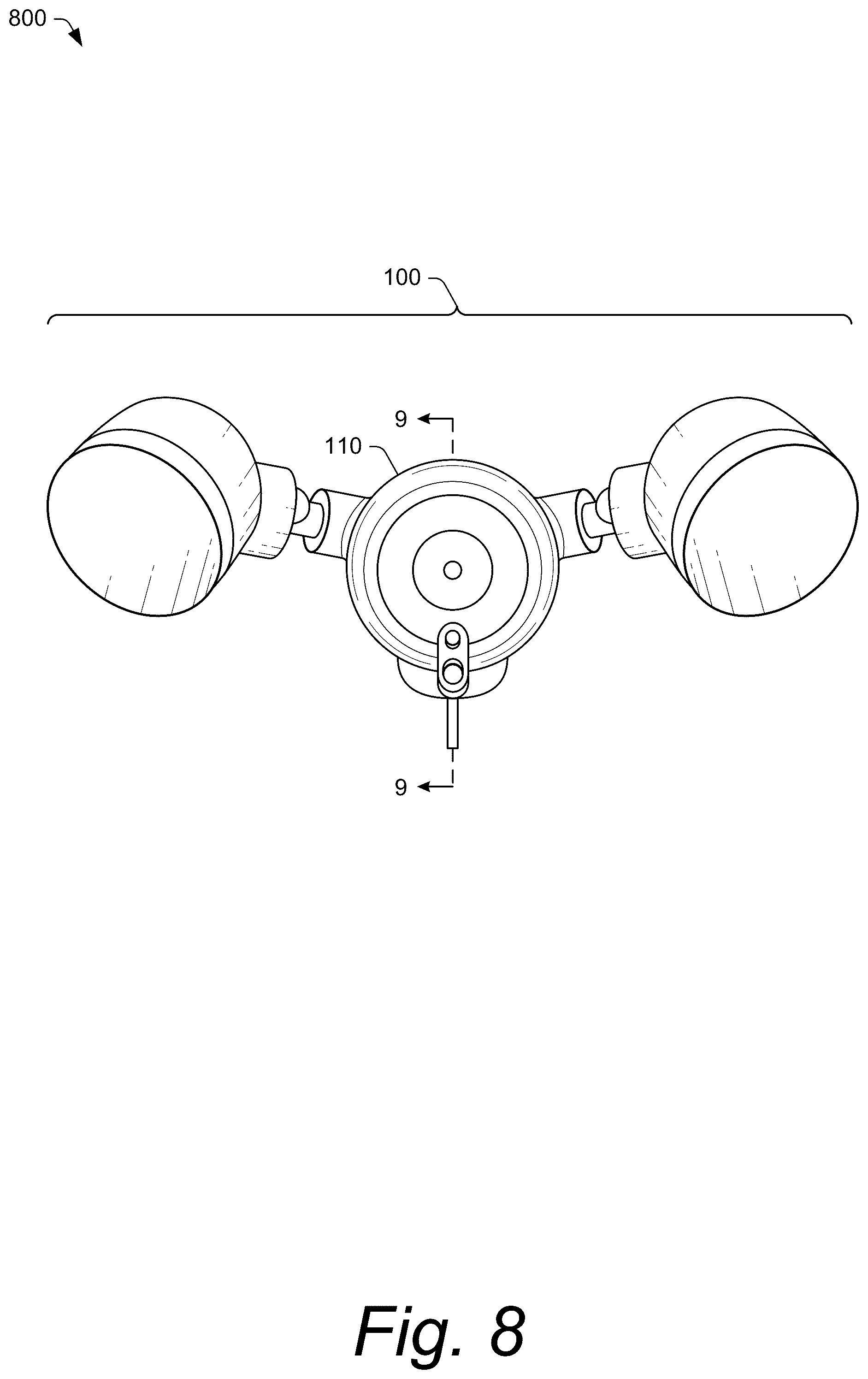 Patent US12460808 Figure 8 – Modular floodlight system with supplemental motion detection
