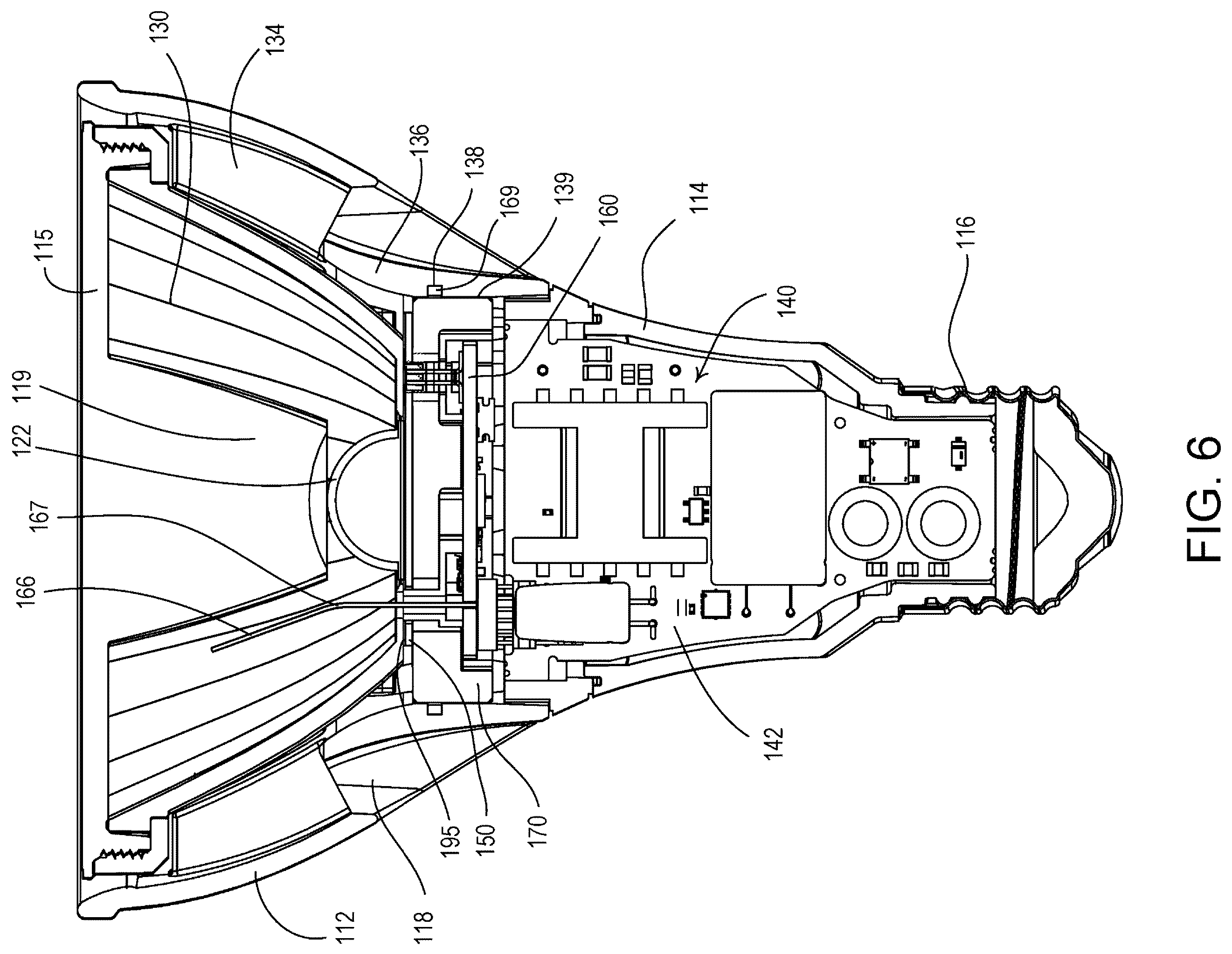 Patent US12460809 Figure 6 – Lighting device with inner and outer heat sinks having different thermal conductivities