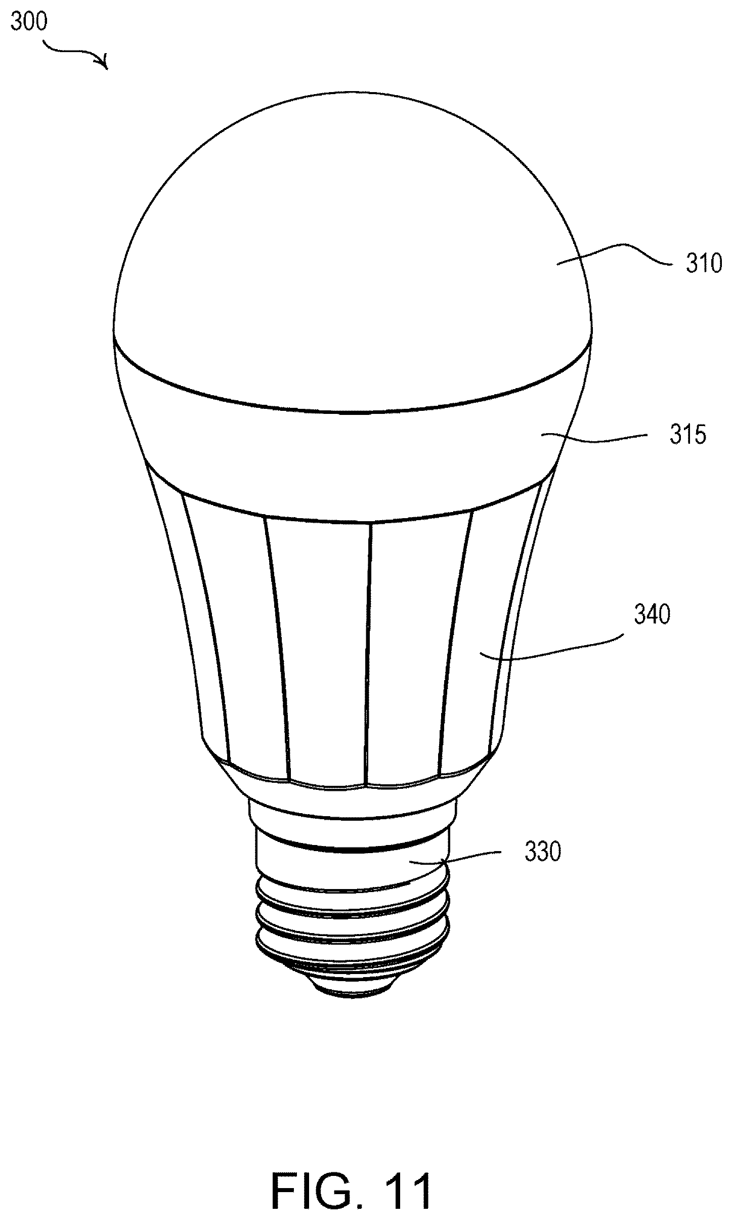 Patent US12460809 Figure 12 – Lighting device with inner and outer heat sinks having different thermal conductivities