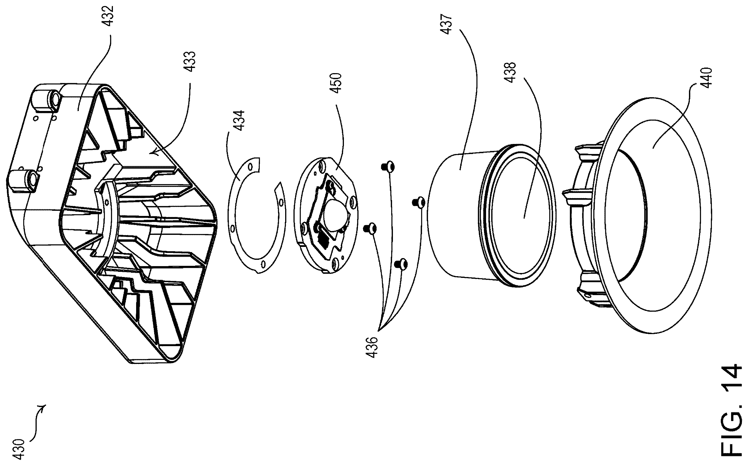 Patent US12460809 Figure 15 – Lighting device with inner and outer heat sinks having different thermal conductivities