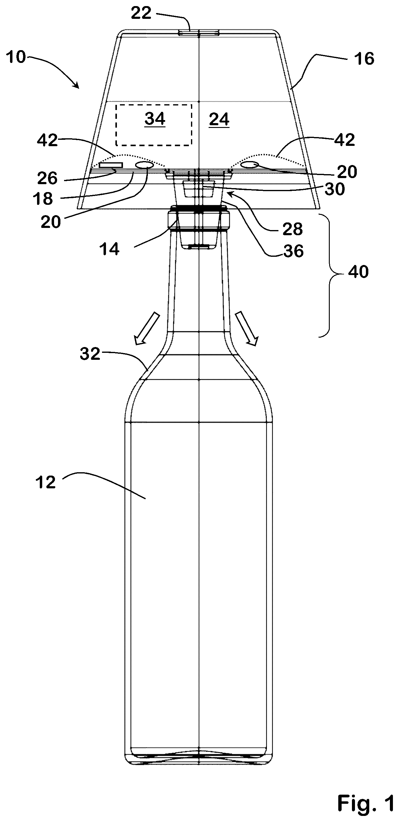 Patent US12460810 Figure 1 – Luminaire and lighting arrangement