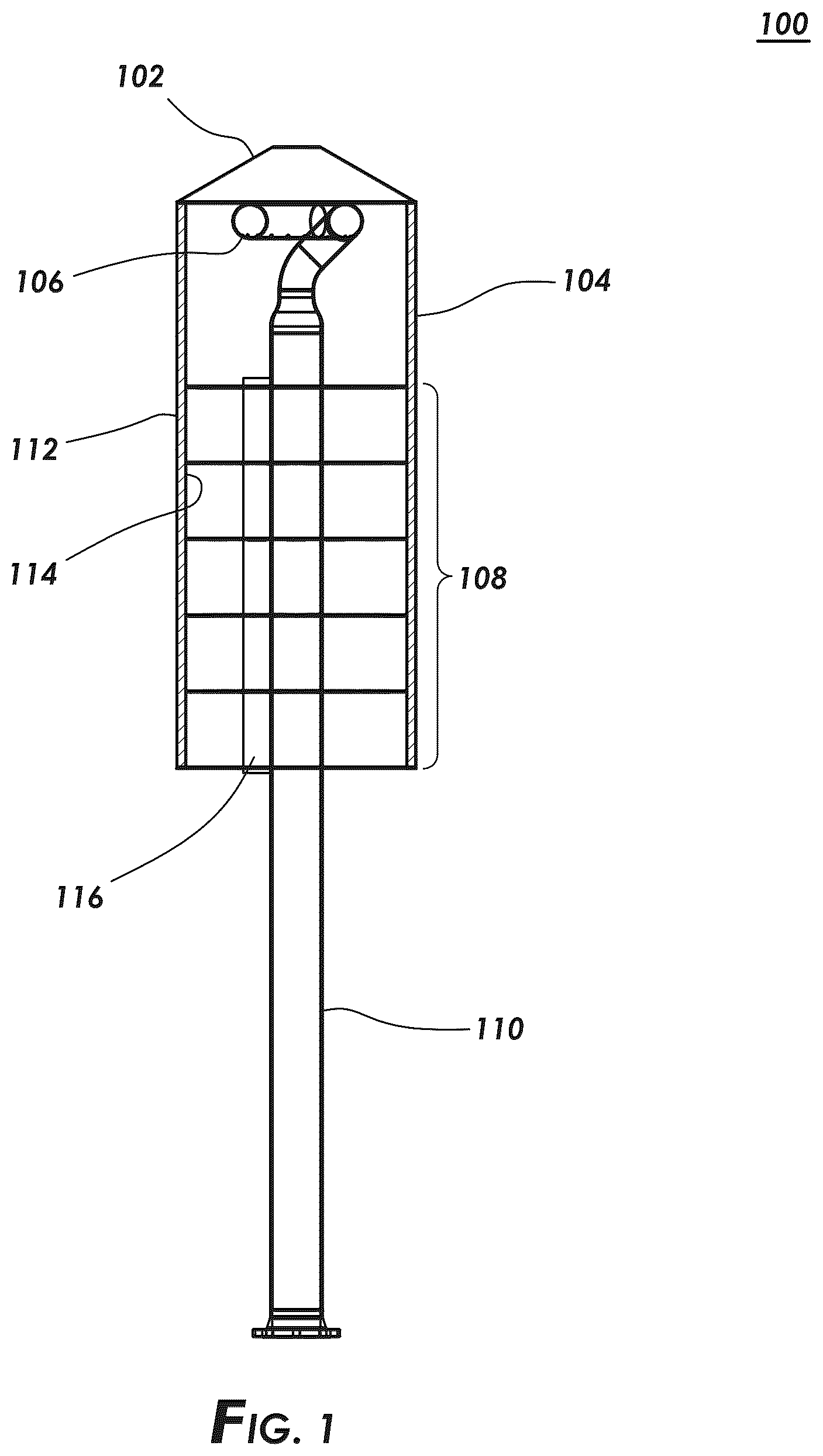 Patent US12460815 Figure 1 – Flame retarding flare tip