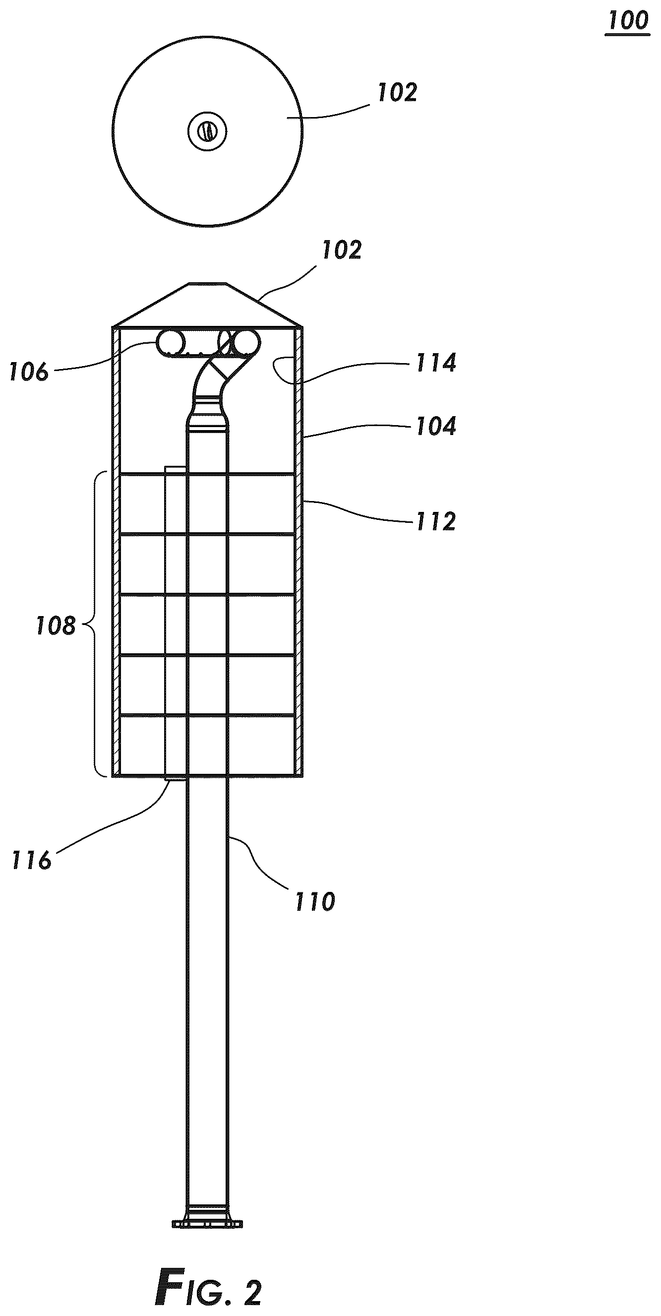 Patent US12460815 Figure 2 – Flame retarding flare tip