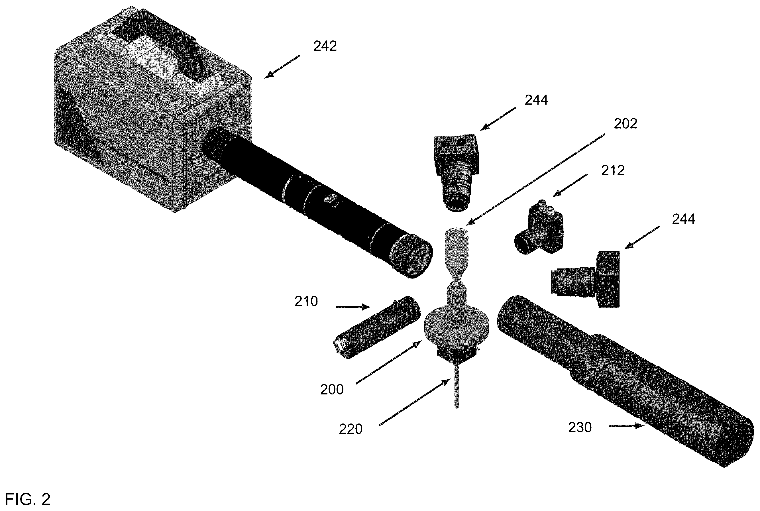 Patent US12460816 Figure 2 – Optical feedback control mechanism for solid reactant strand positioning
