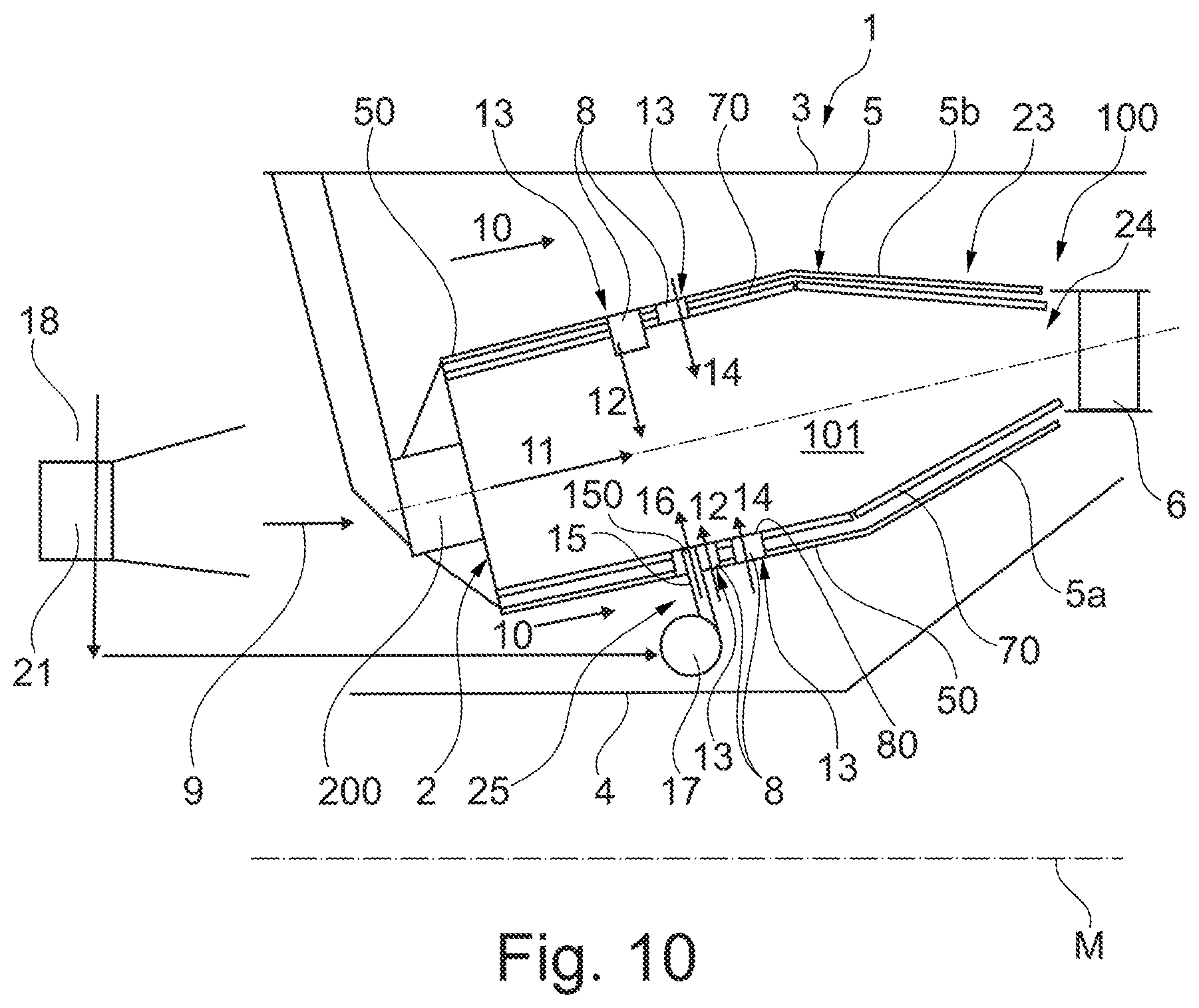 Patent US12460822 Figure 10 – Combustion chamber assembly for operation with liquid and/or gaseous fuel, gas turbine assembly and method