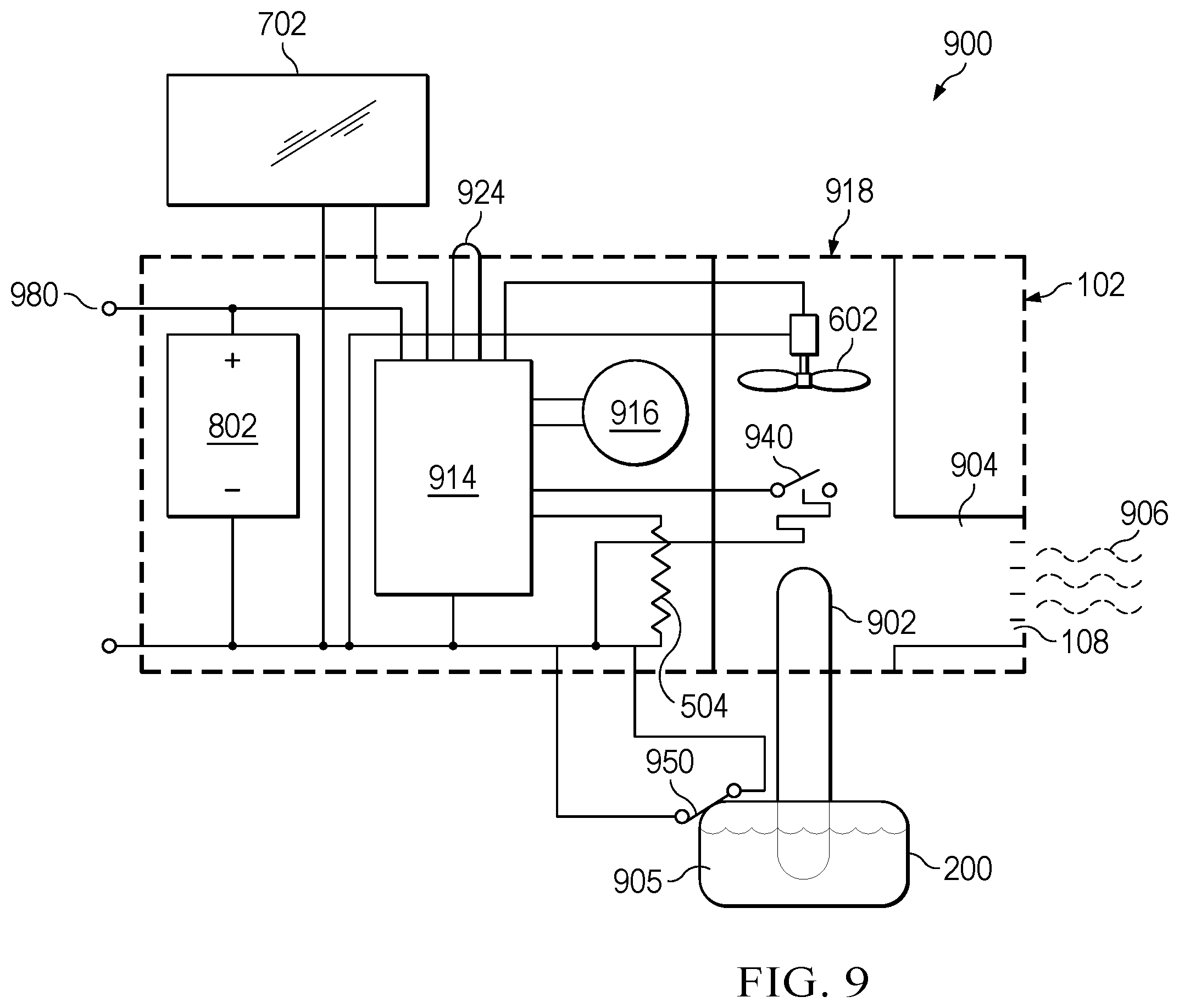 Patent US12460823 Figure 9 – Gas fire pit with repellent capabilities