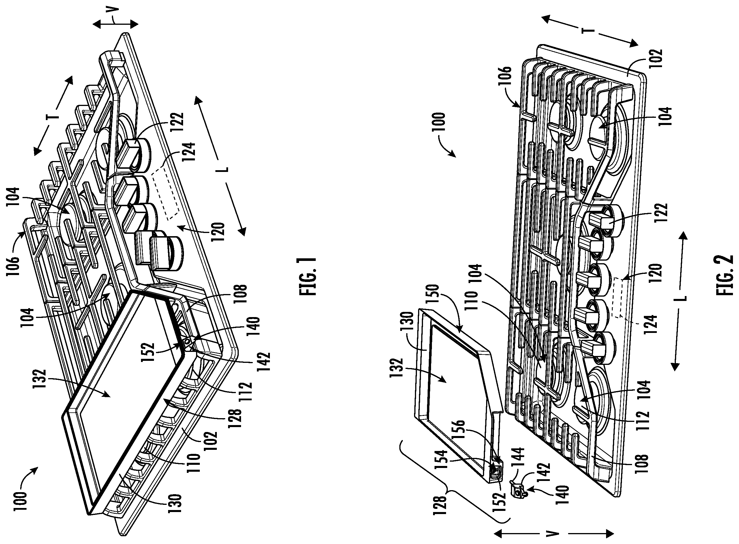 Patent US12460824 Figure 1 – Gas cooktop with griddle assembly including temperature probe for monitoring failure modes
