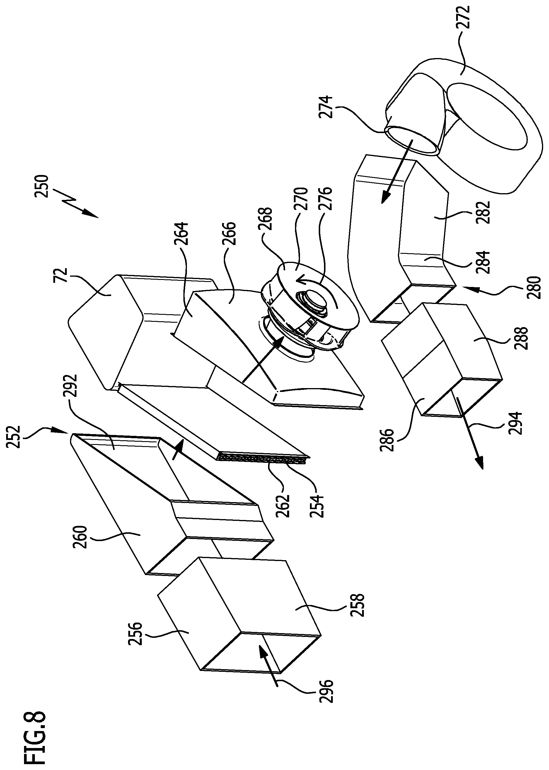 Patent US12460828 Figure 7 – Device for exchanging thermal energy with ambient air and heat pump with a device of this type