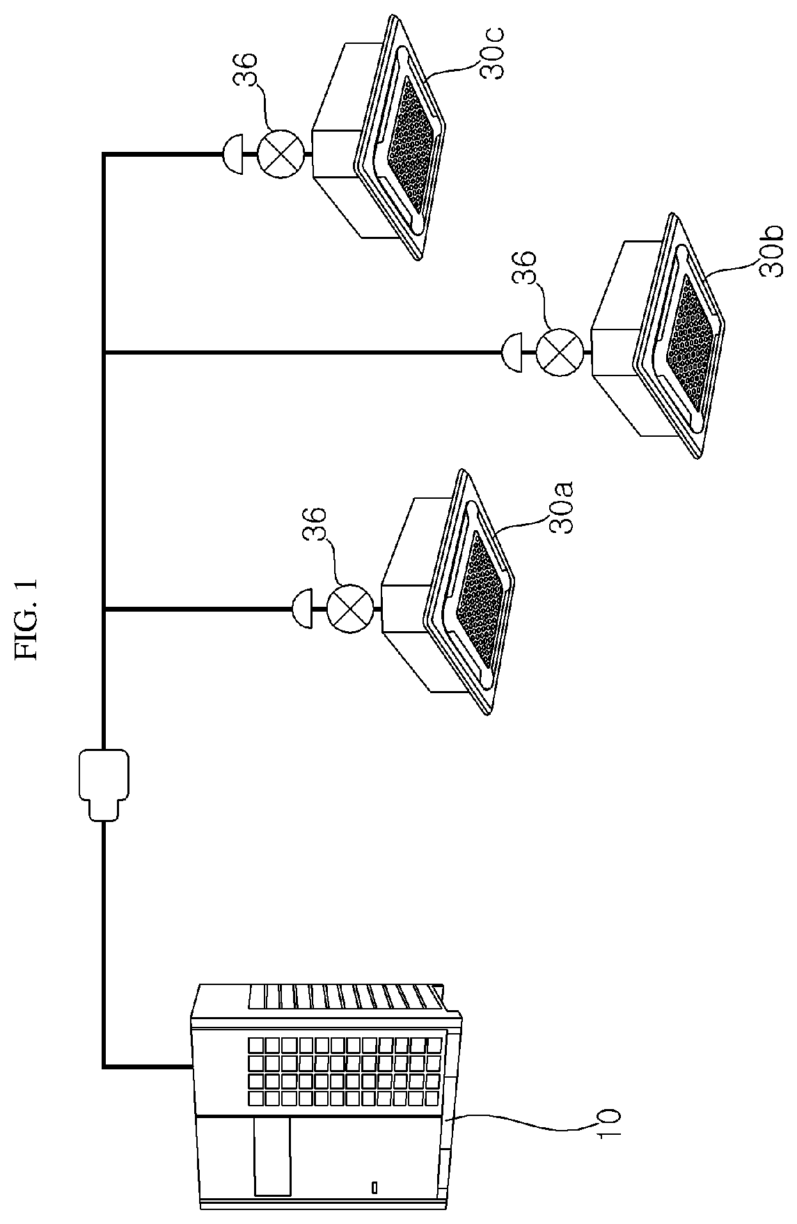 Patent US12460836 Figure 1 – Method of controlling total and individual refrigerant flow rates in an air conditioner
