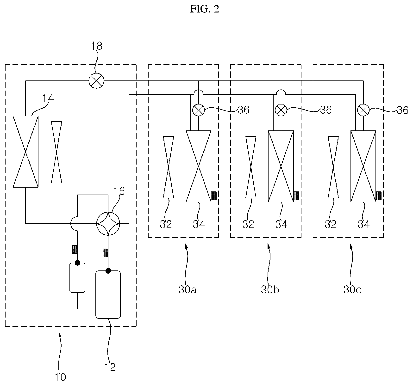 Patent US12460836 Figure 2 – Method of controlling total and individual refrigerant flow rates in an air conditioner