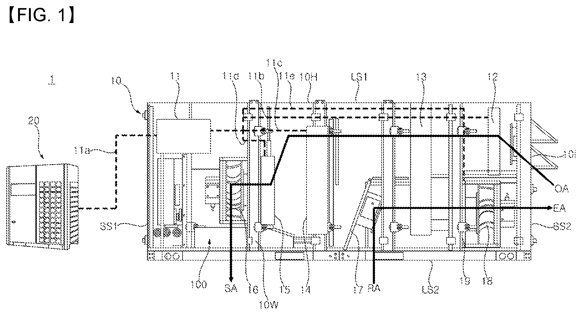 Patent US12460837 Figure 1 – Gas furnace and air conditioner having the same