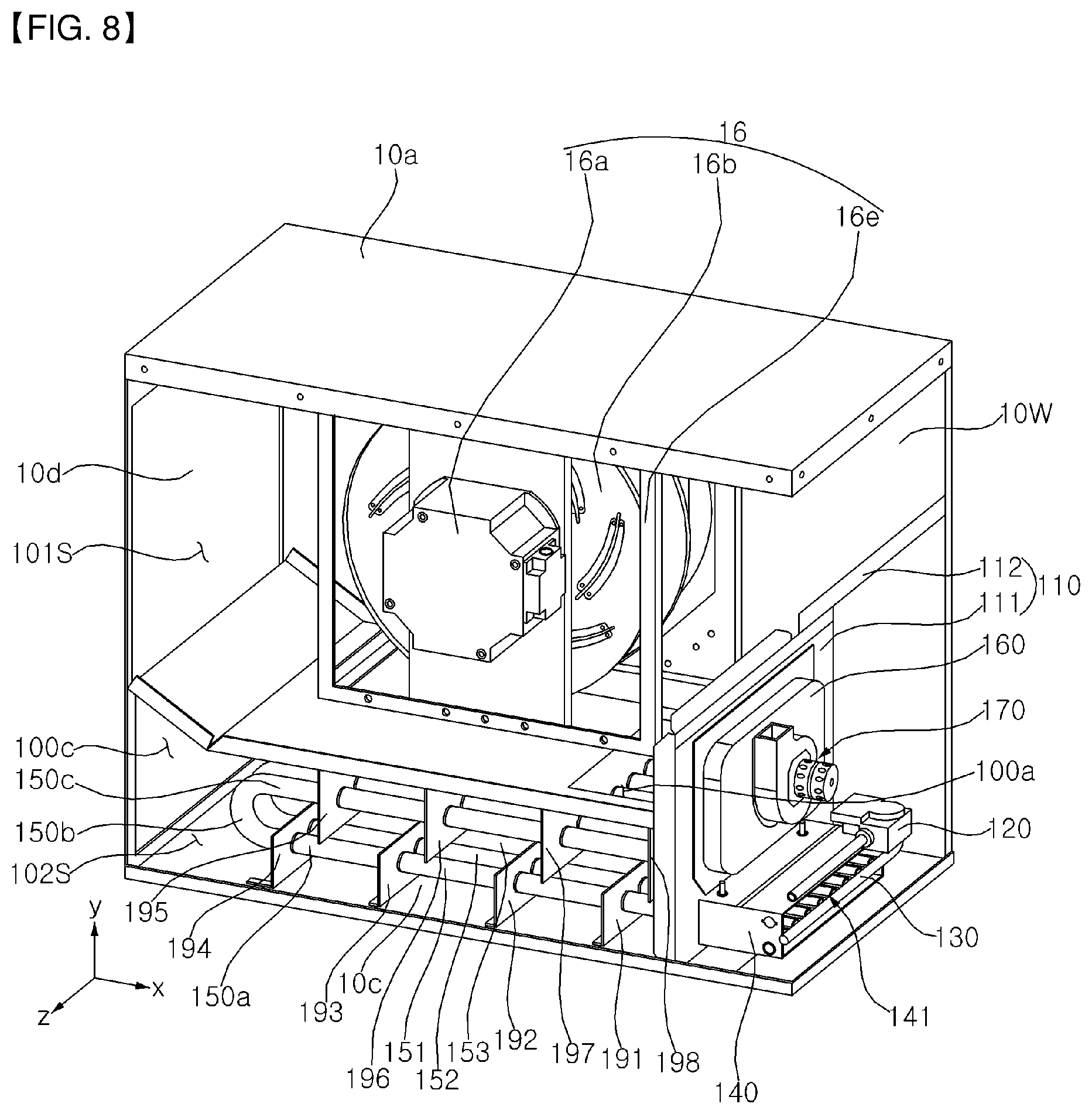Patent US12460837 Figure 8 – Gas furnace and air conditioner having the same