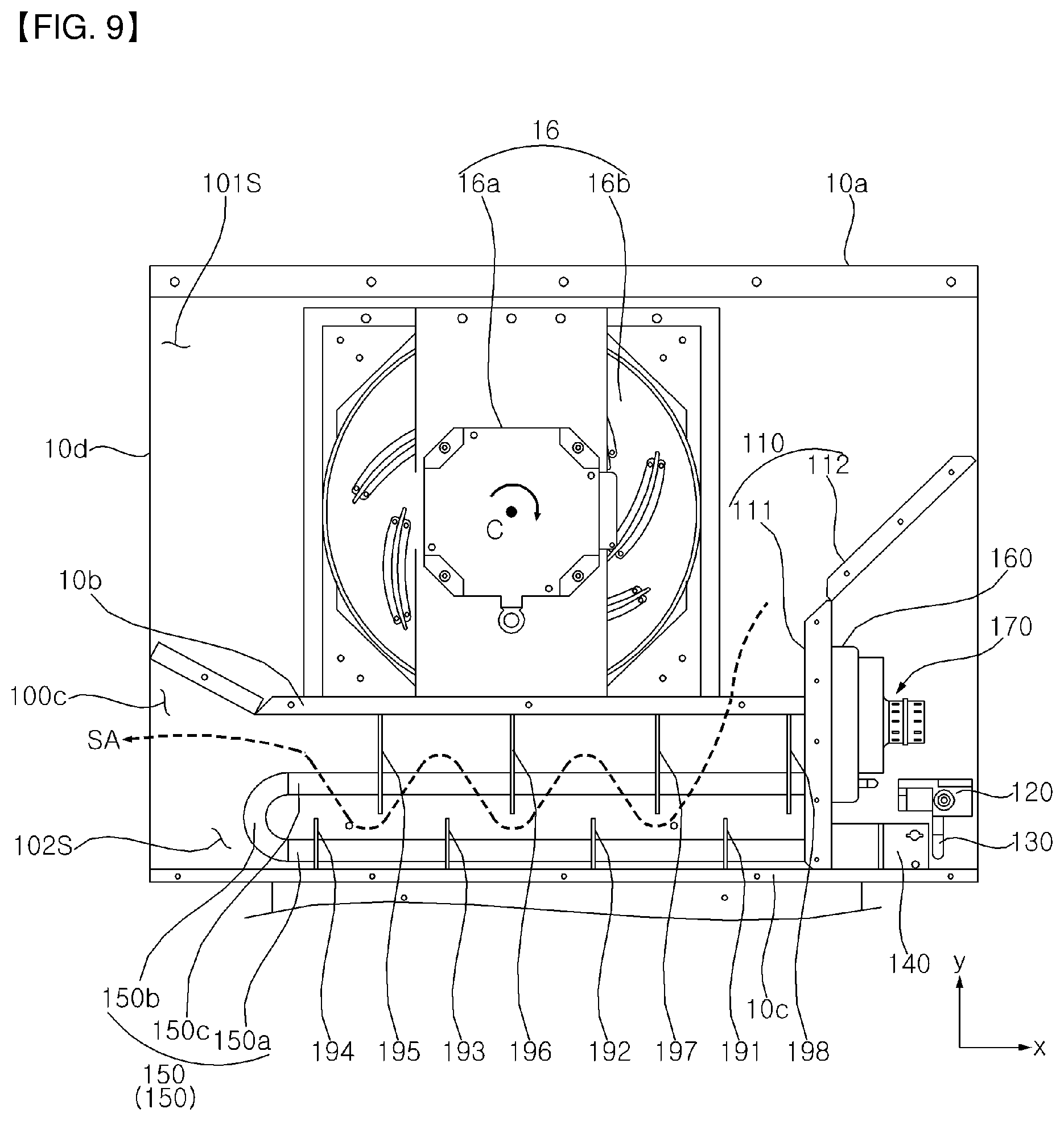 Patent US12460837 Figure 9 – Gas furnace and air conditioner having the same