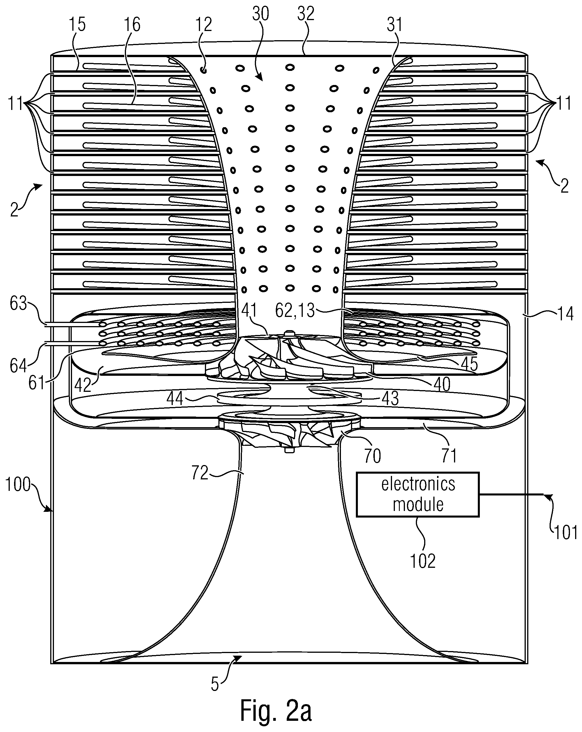 Patent US12460841 Figure 2 – Gas refrigerating machine, method for operating a gas refrigerating machine and method for manufacturing a gas refrigerating machine having a rotationally symmetrical design