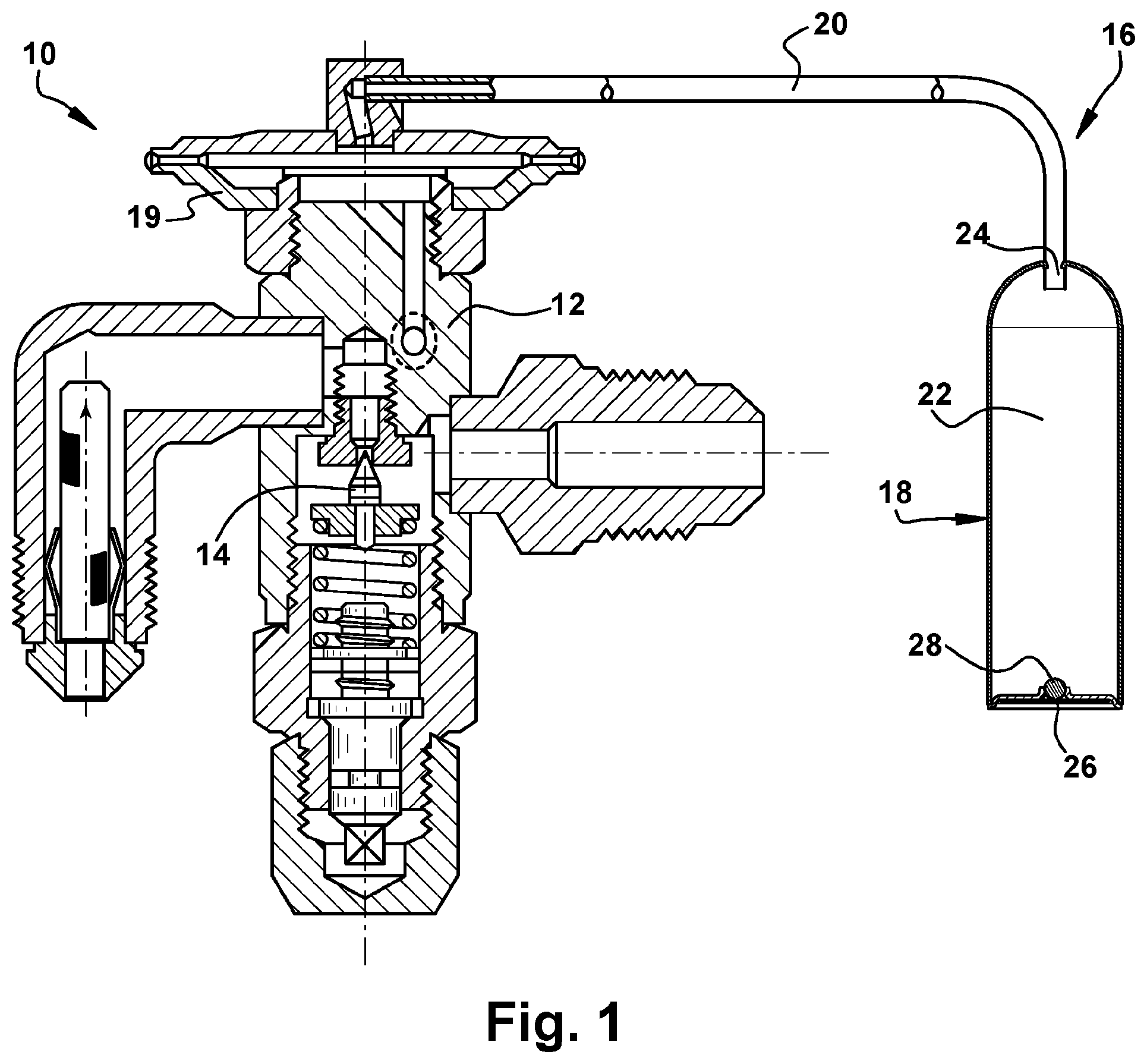 Patent US12460844 Figure 1 – Ball seal for thermal sensor assembly of thermostatic expansion valve