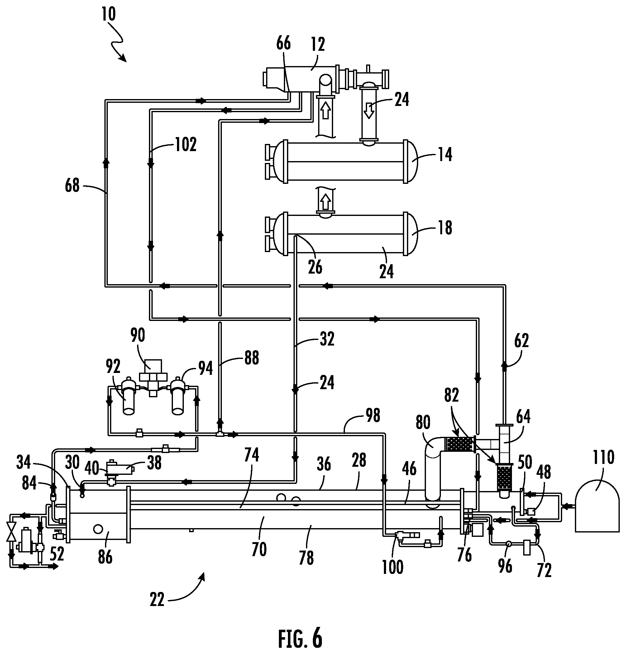 Patent US12460846 Figure 6 – Multi-level oil vaporizer for refrigeration system