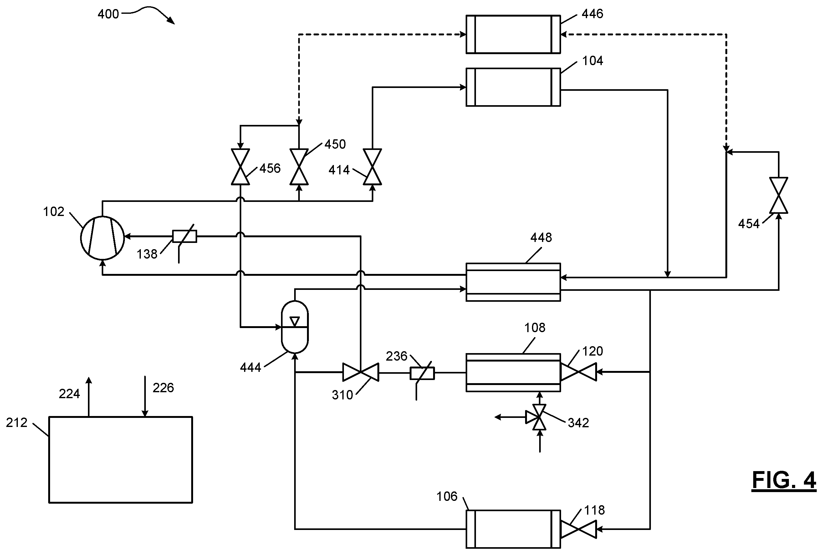 Patent US12460850 Figure 4 – Vapor injection refrigerant systems