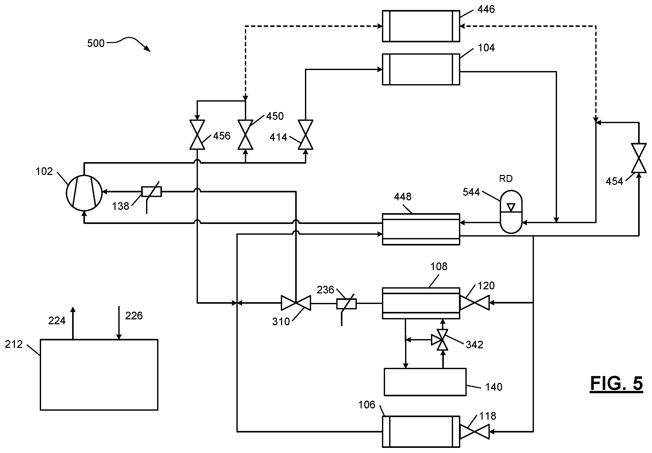 Patent US12460850 Figure 5 – Vapor injection refrigerant systems