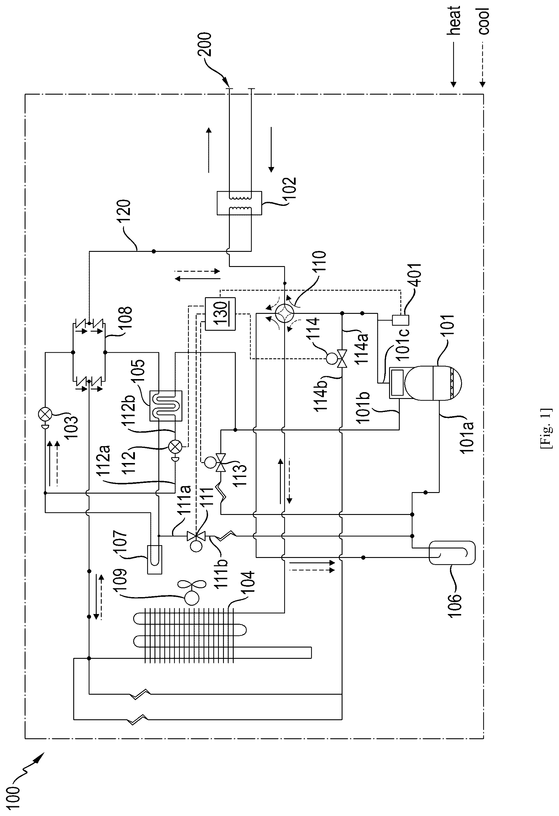 Patent US12460852 Figure 1 – Heat pump