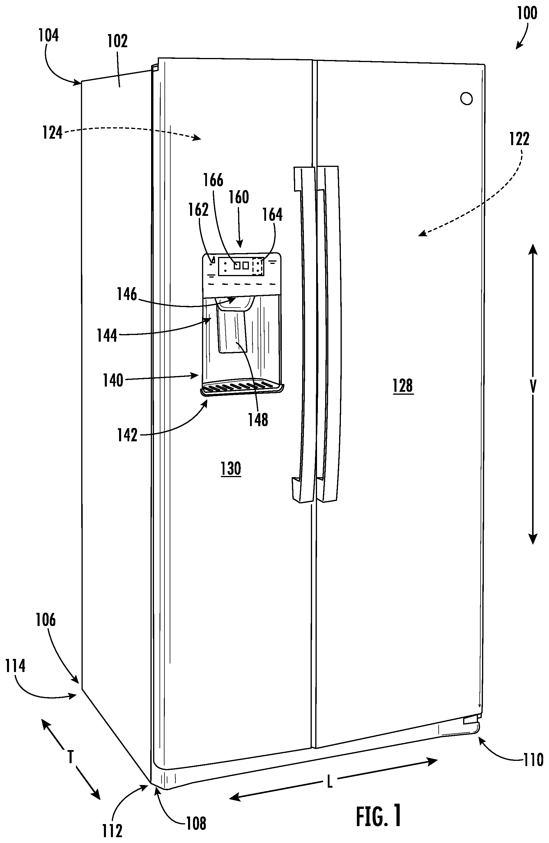 Patent US12460854 Figure 1 – Sweep assembly for a refrigerator icemaker