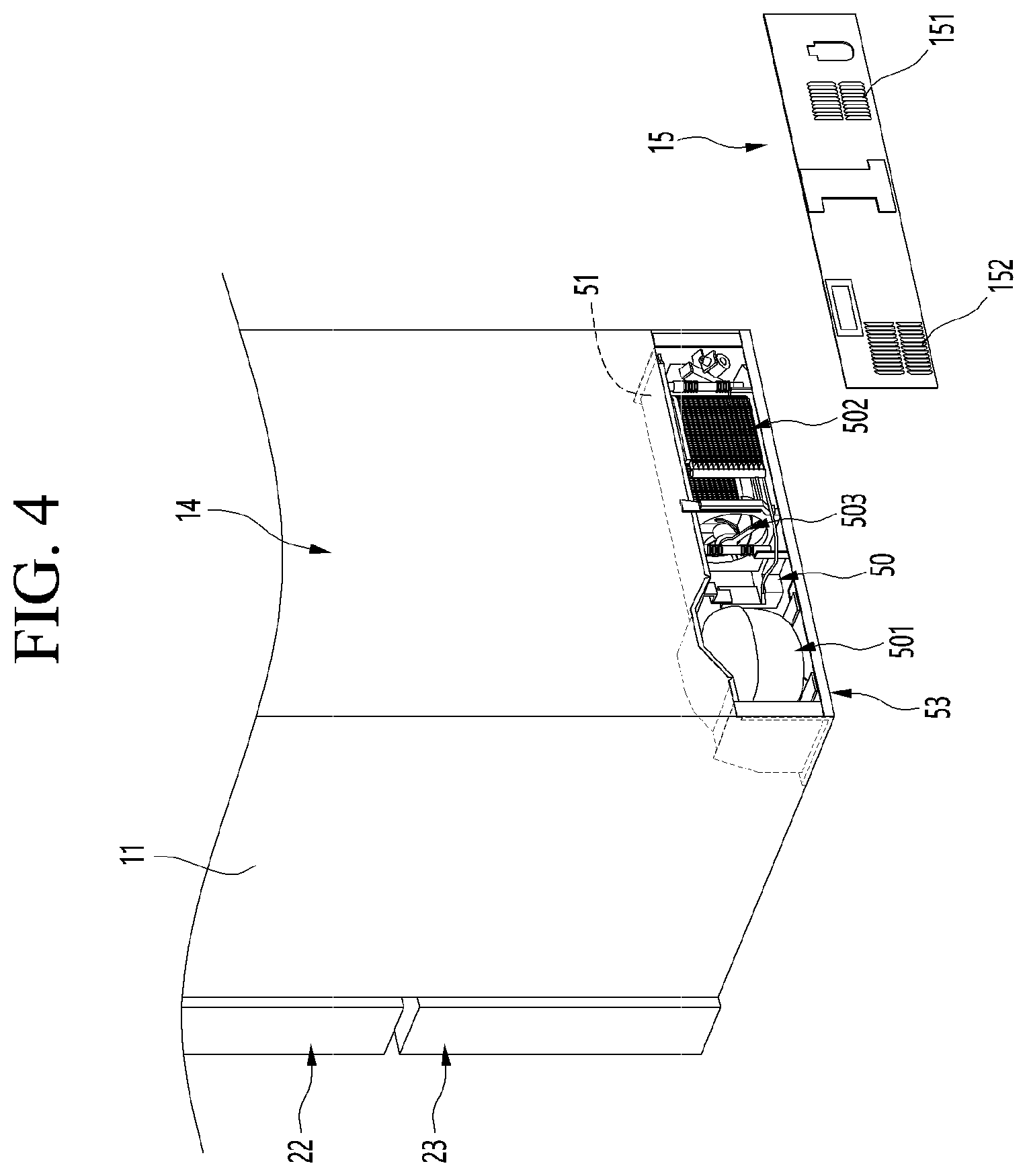 Patent US12460857 Figure 4 – Refrigerator