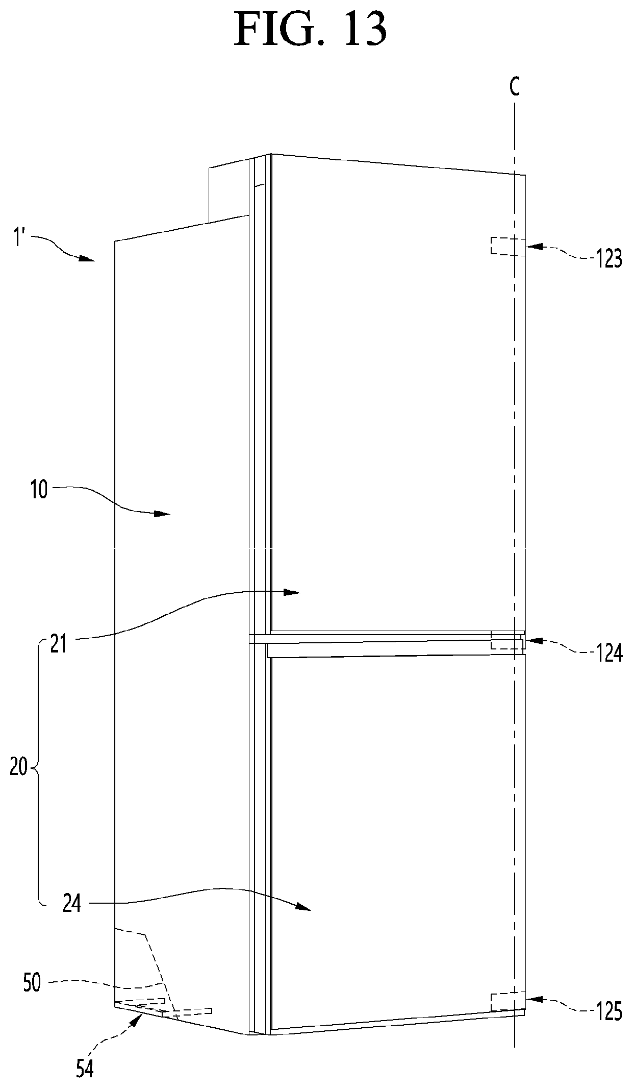 Patent US12460857 Figure 13 – Refrigerator