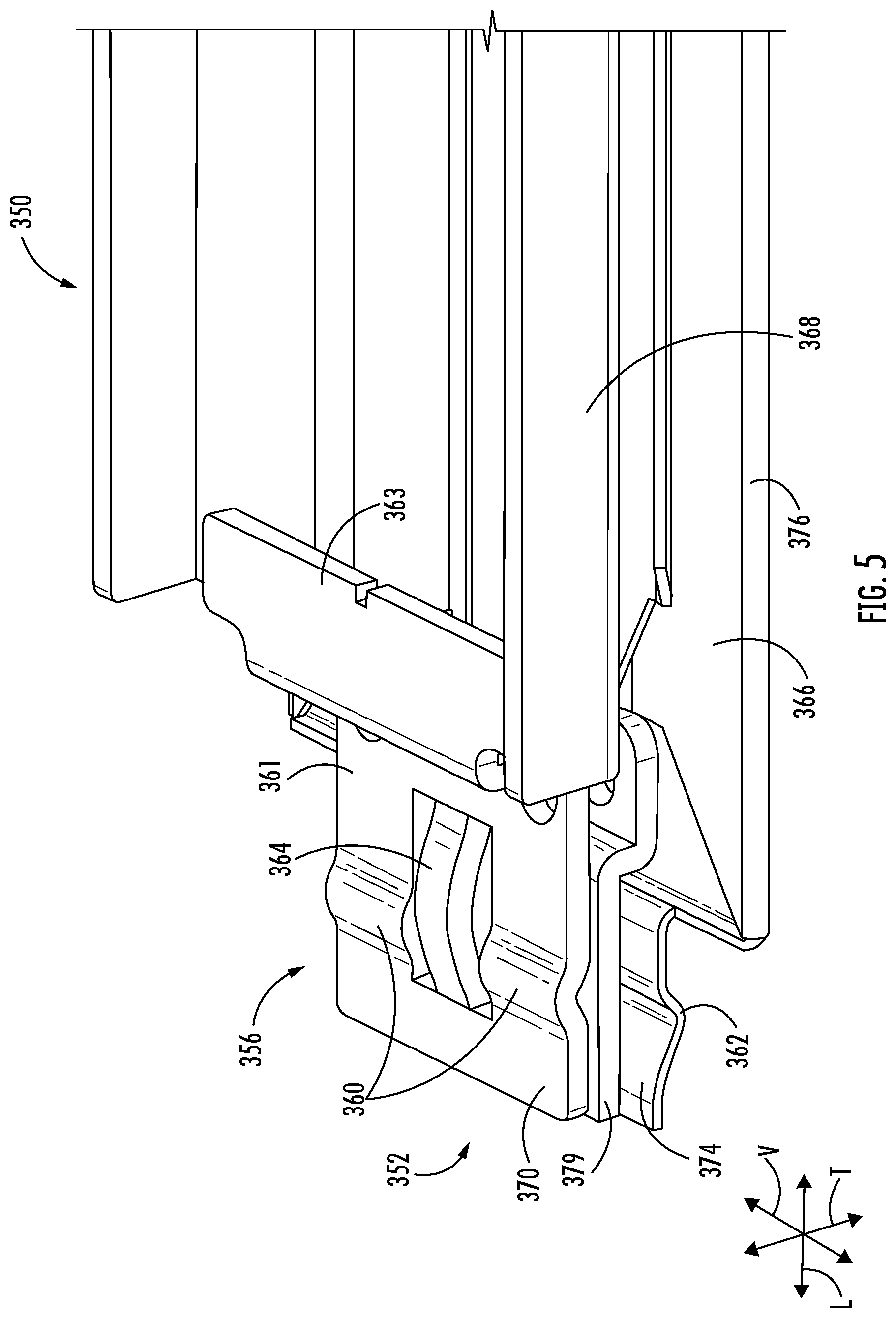 Patent US12460858 Figure 5 – Snap fit attachment feature for a mullion assembly of a refrigerator appliance