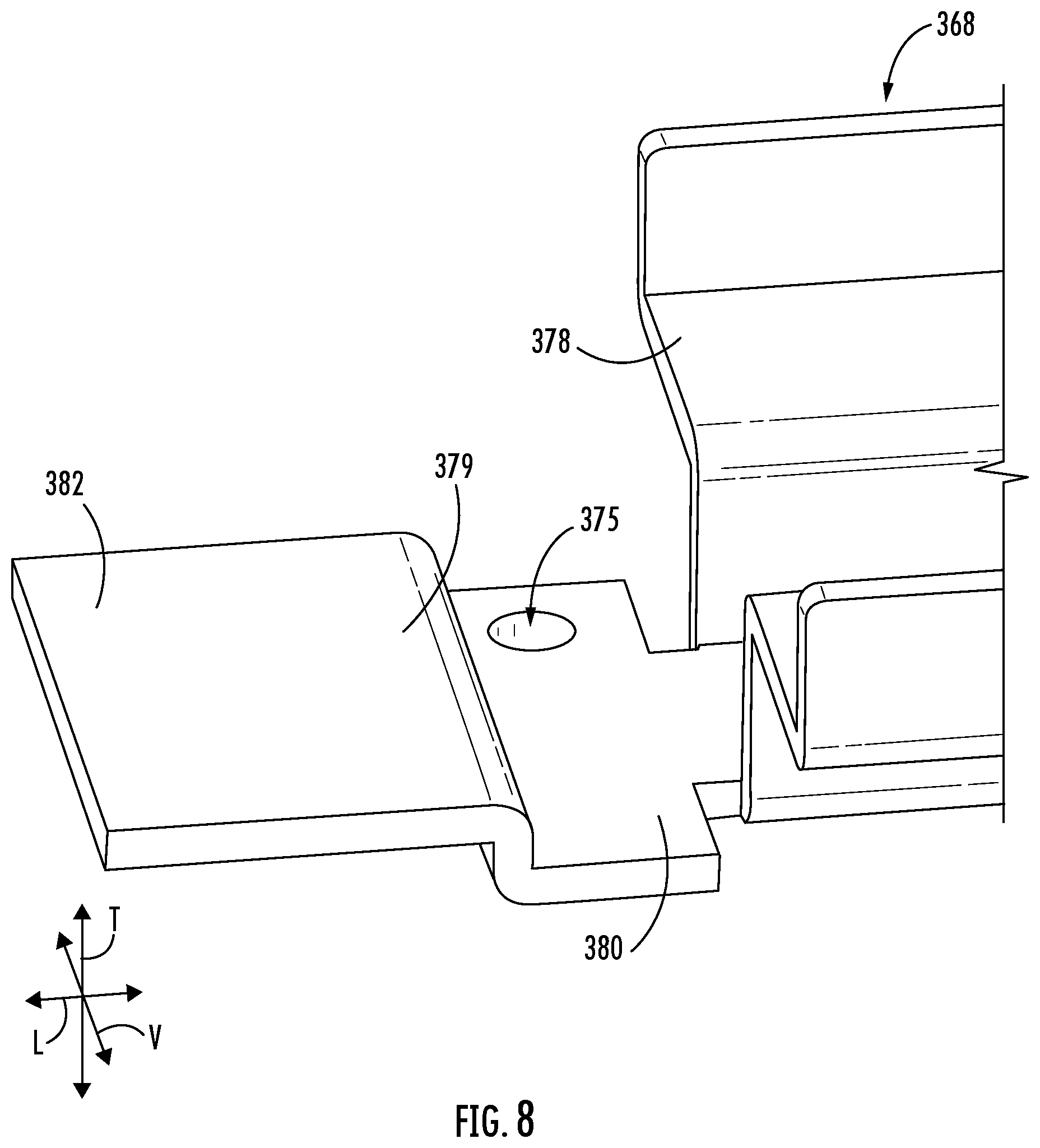 Patent US12460858 Figure 8 – Snap fit attachment feature for a mullion assembly of a refrigerator appliance