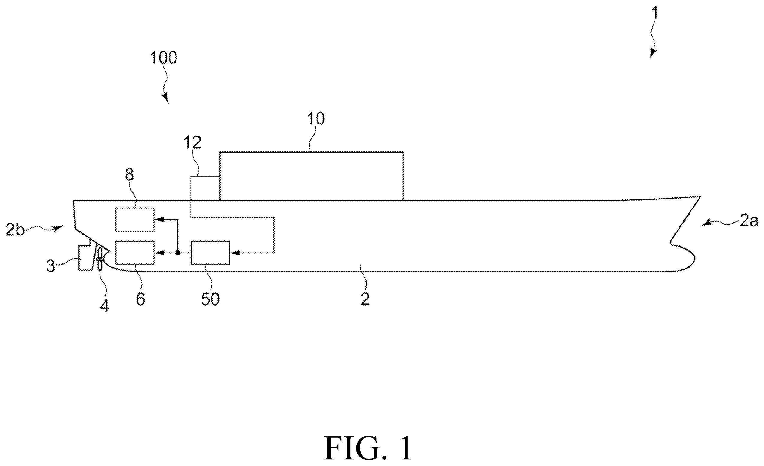 Patent US12460860 Figure 1 – Cold energy recovery facility and marine vessel