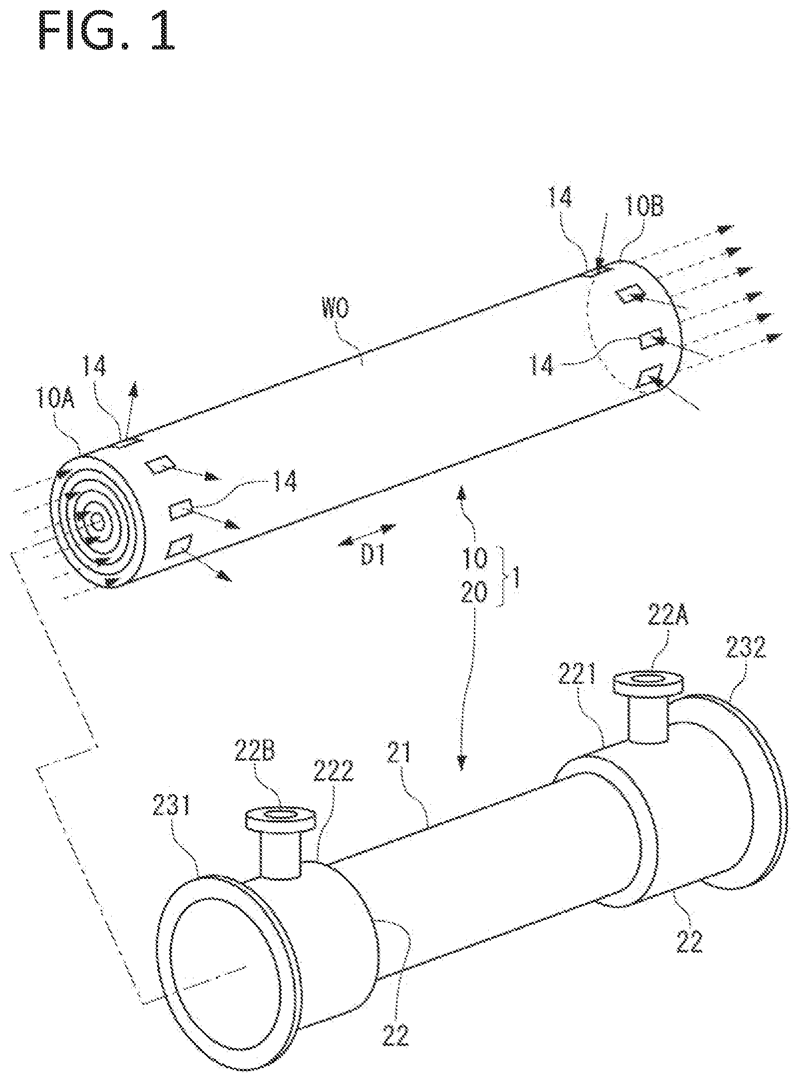 Patent US12460869 Figure 1 – Heat exchange core, heat exchanger, and method for manufacturing heat exchange core
