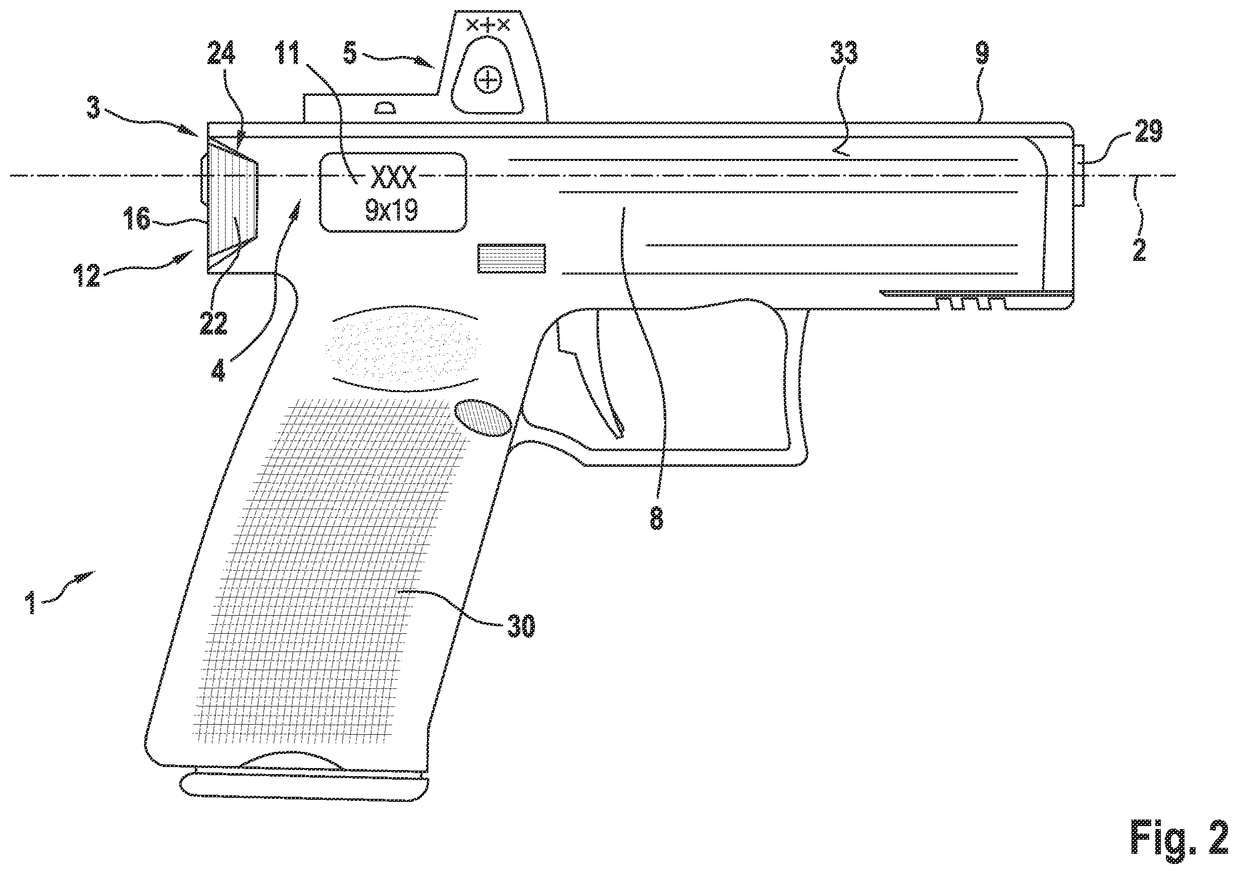 Patent US12460883 Figure 2 – Self-loading pistol