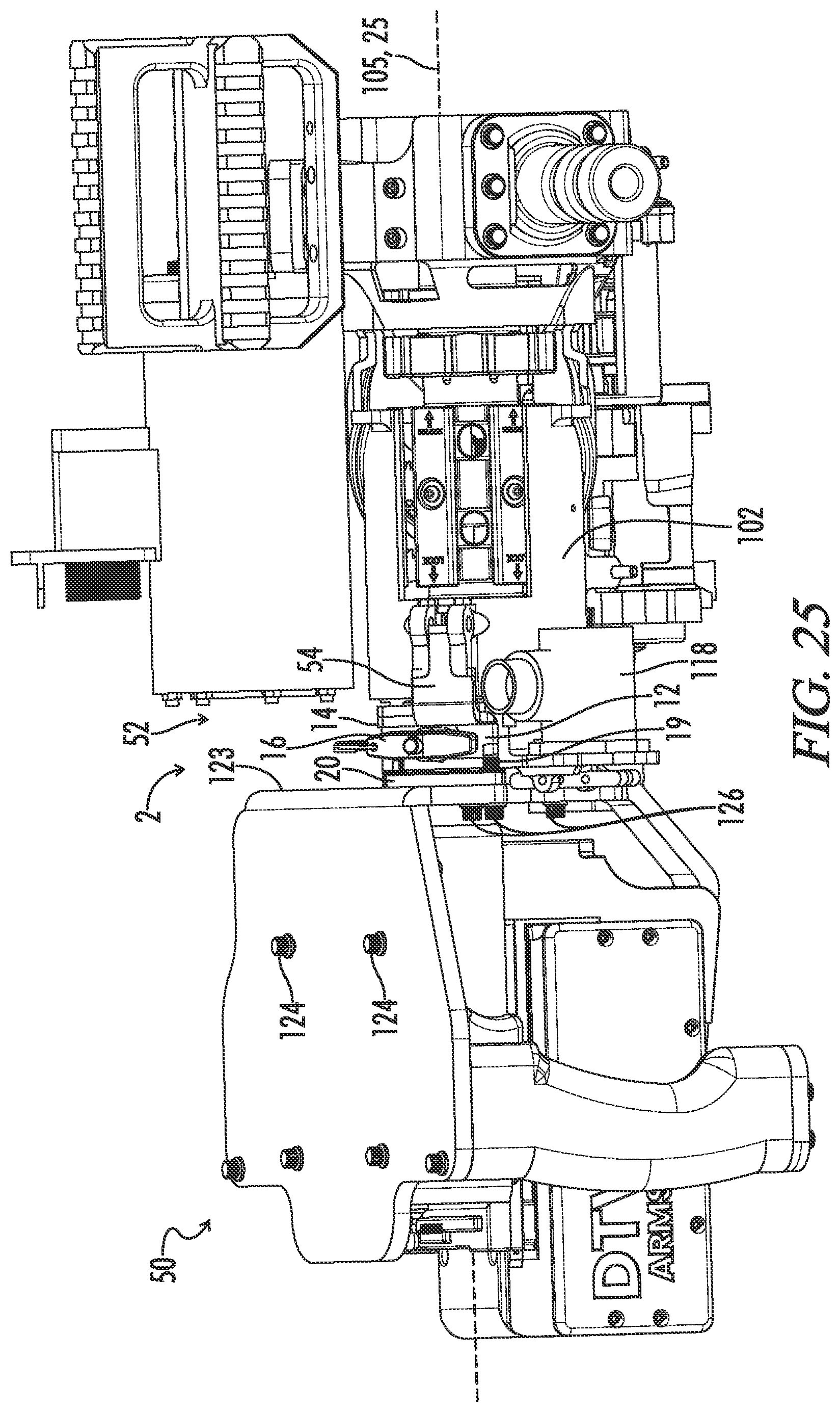 Patent US12460884 Figure 9 – Spade grip attachment assembly for a minigun