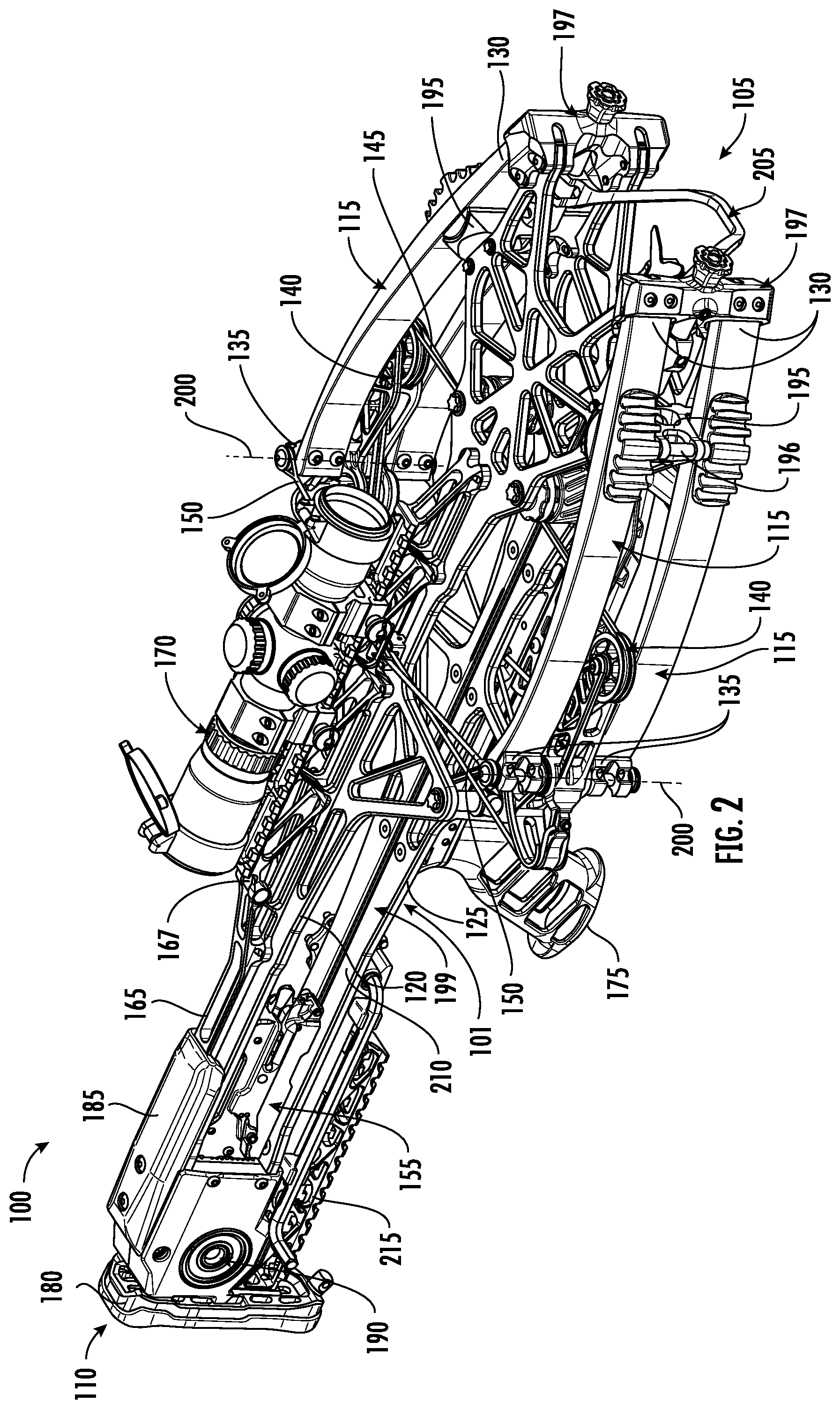 Patent US12460892 Figure 3 – Crossbow with trigger box