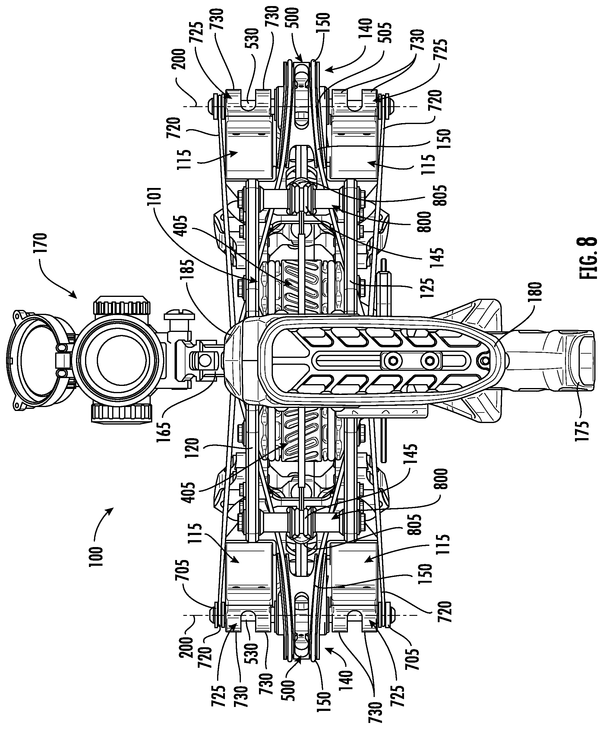 Patent US12460892 Figure 12 – Crossbow with trigger box