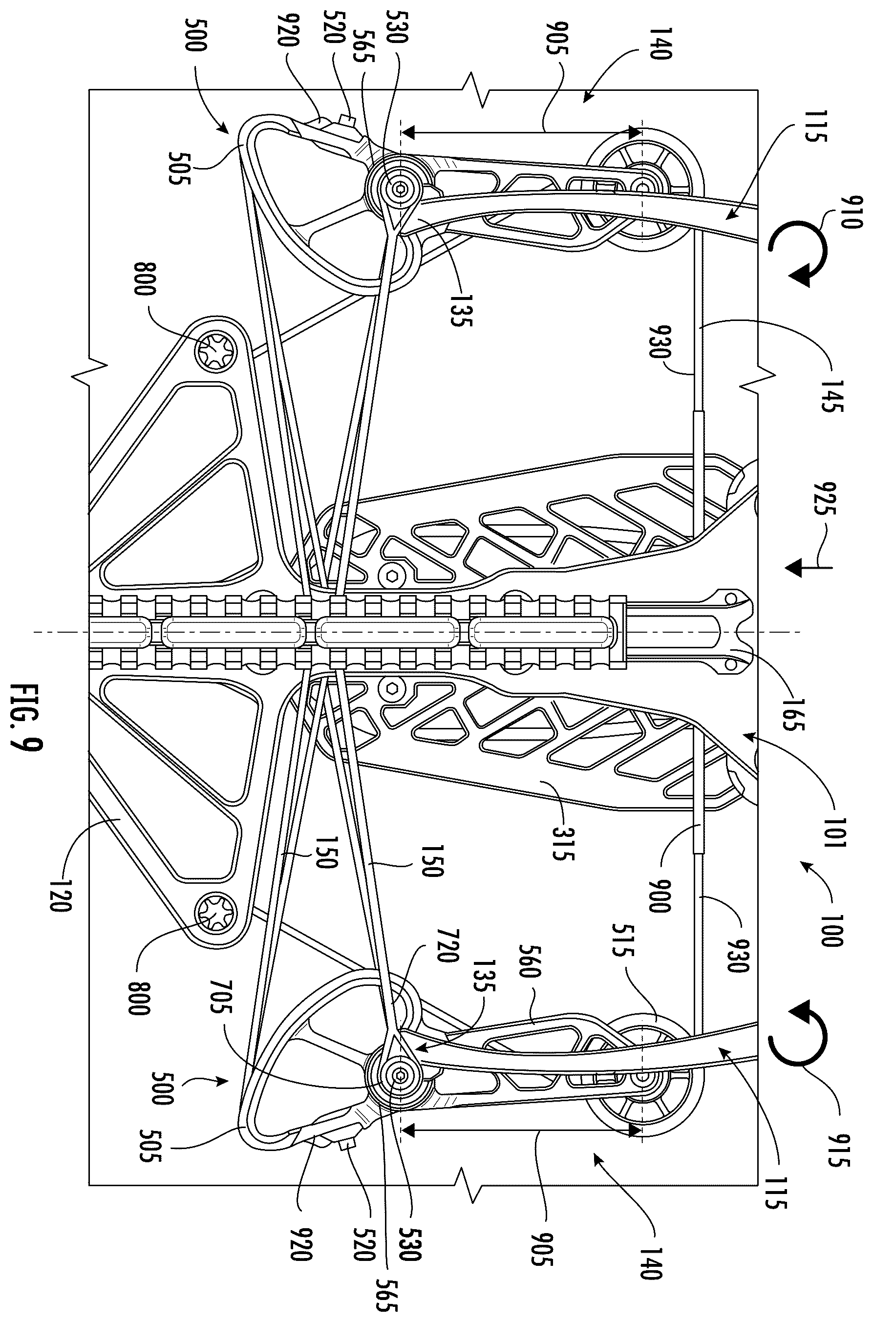 Patent US12460893 Figure 13 – Crossbow with draw string coupled to fixed location