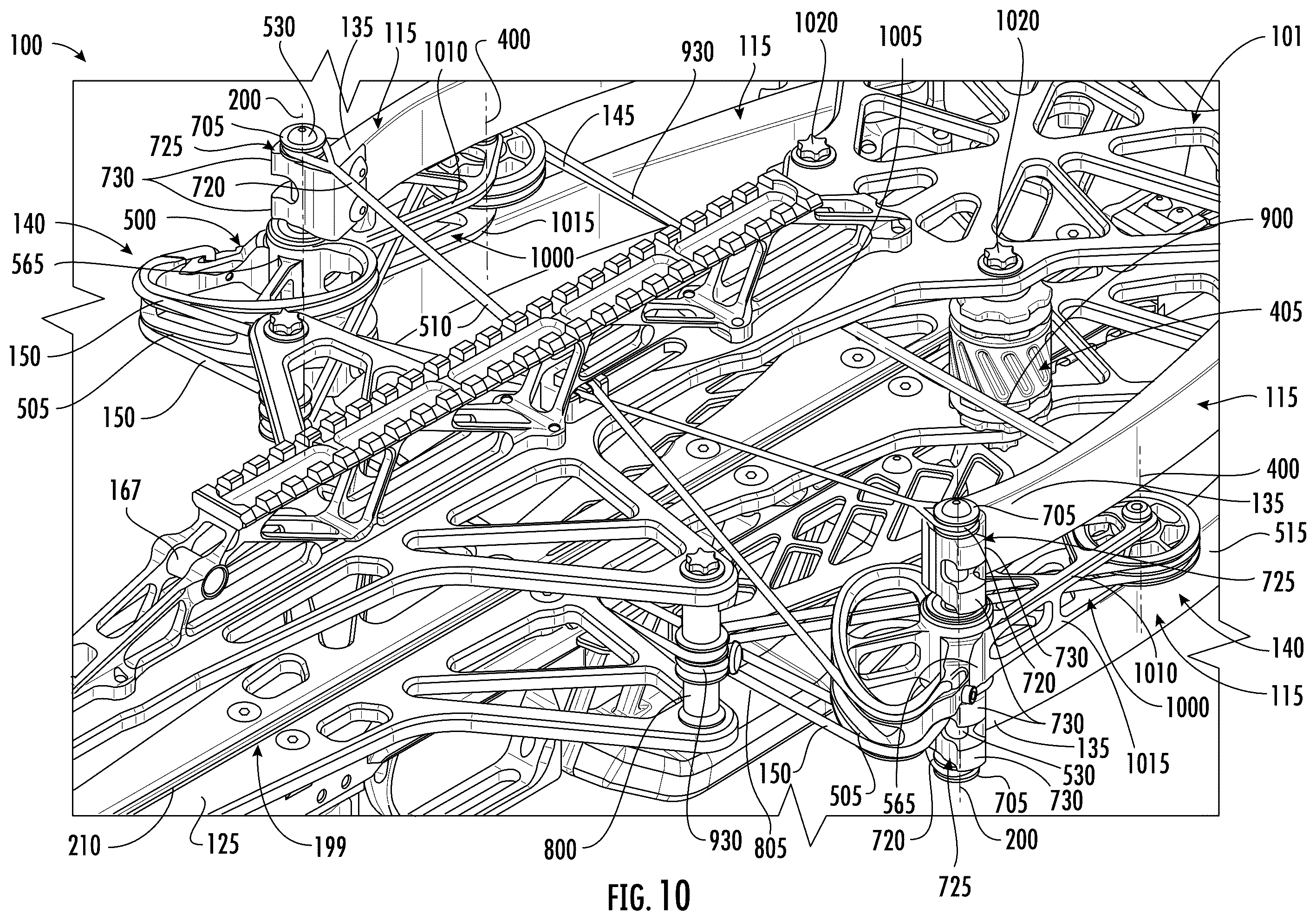 Patent US12460893 Figure 14 – Crossbow with draw string coupled to fixed location