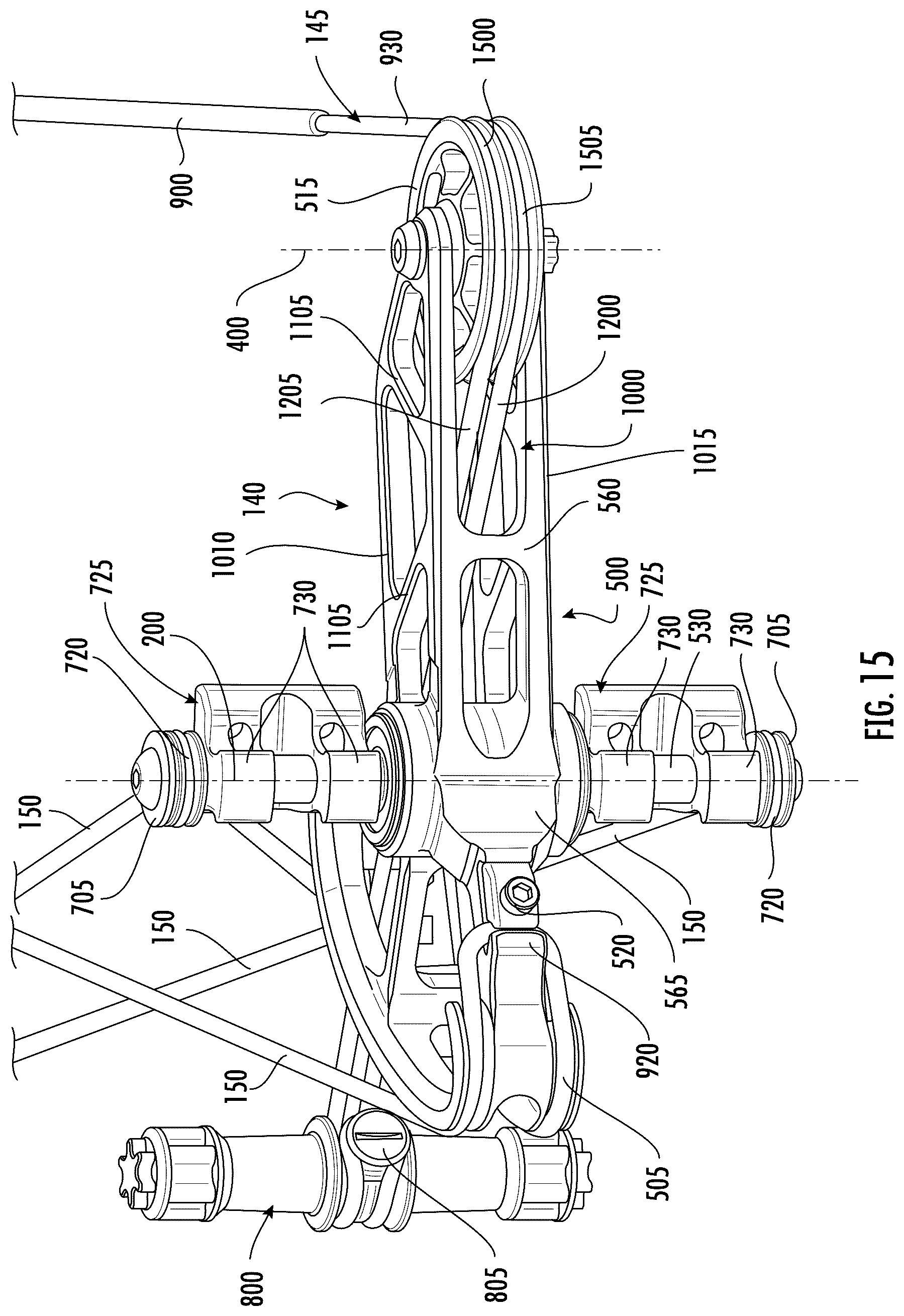 Patent US12460893 Figure 19 – Crossbow with draw string coupled to fixed location