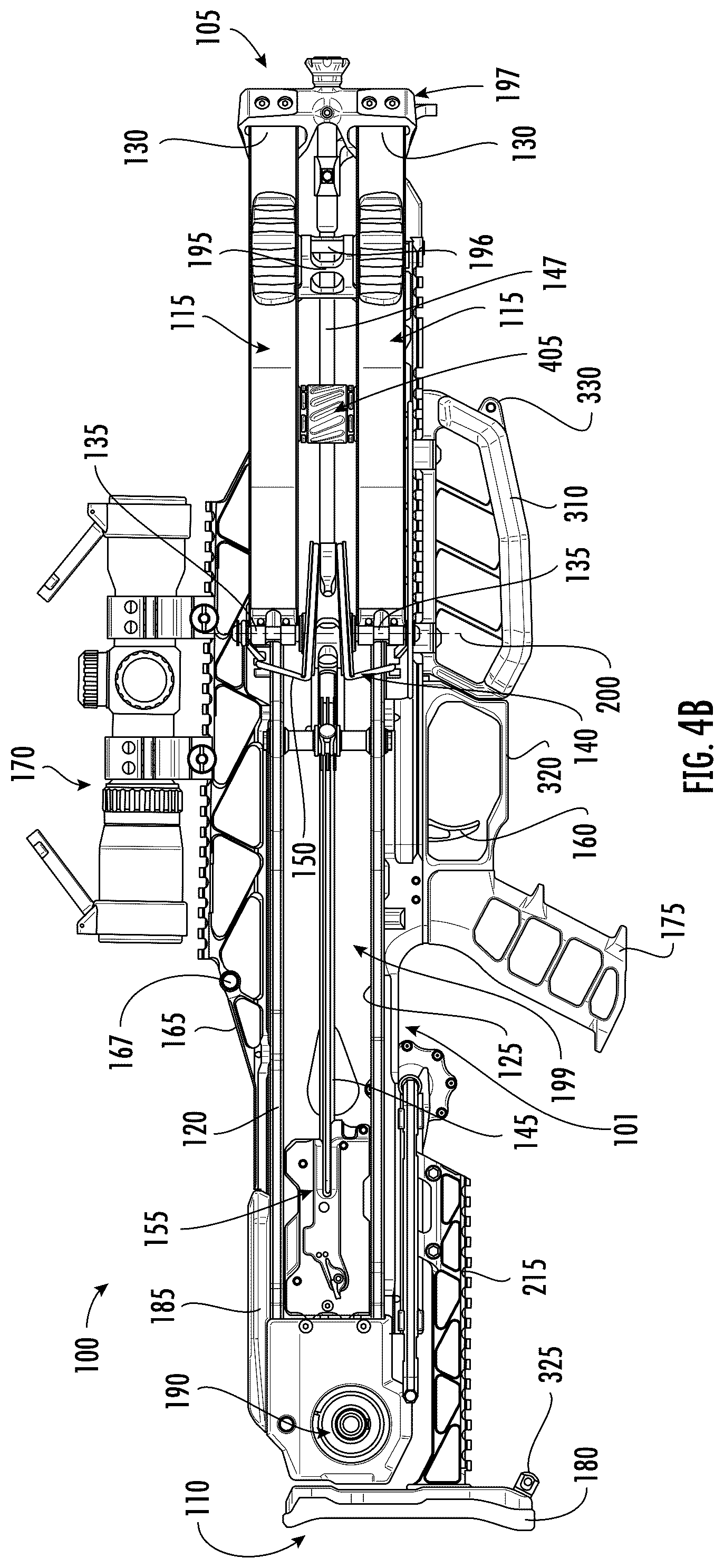 Patent US12460894 Figure 6 – Crossbow with cocking mechanism