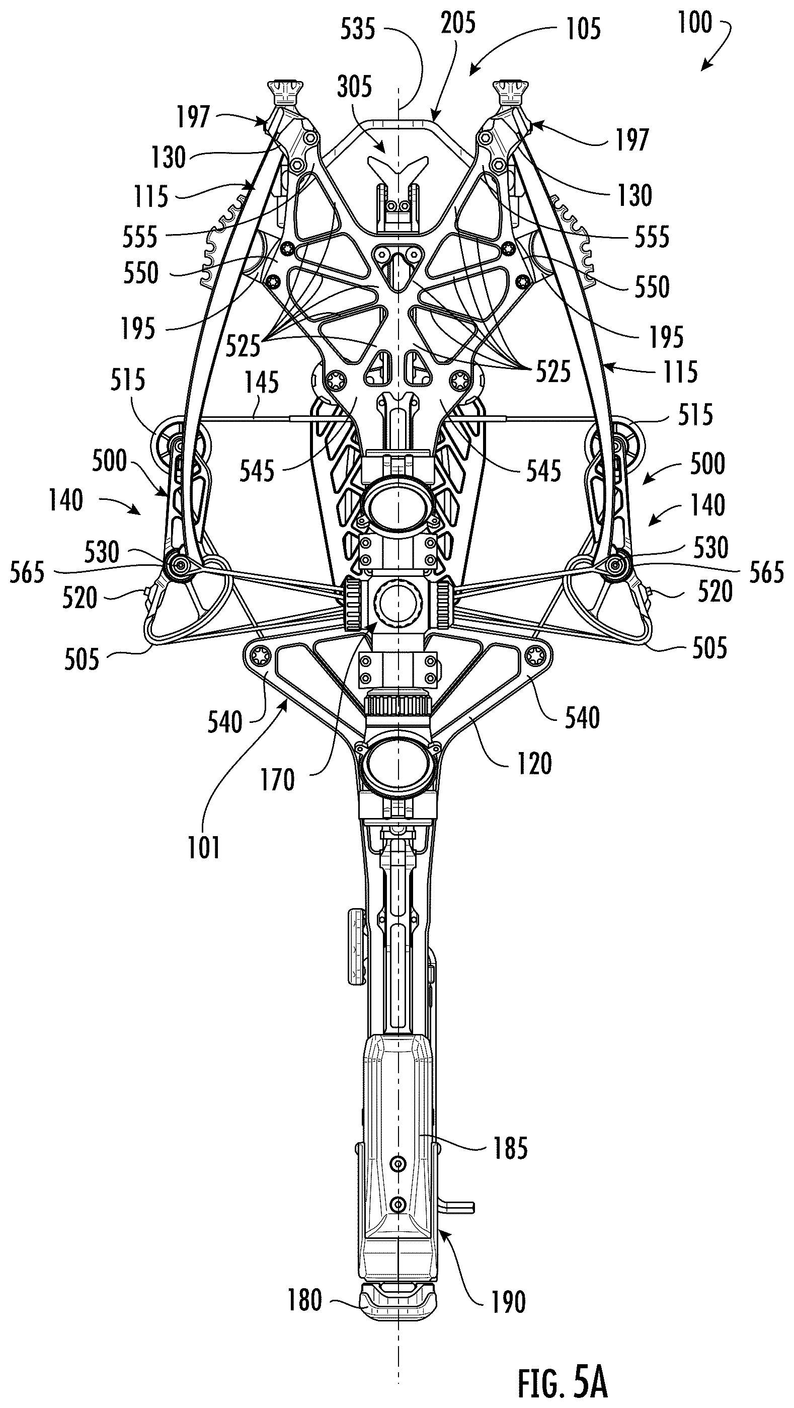 Patent US12460894 Figure 7 – Crossbow with cocking mechanism