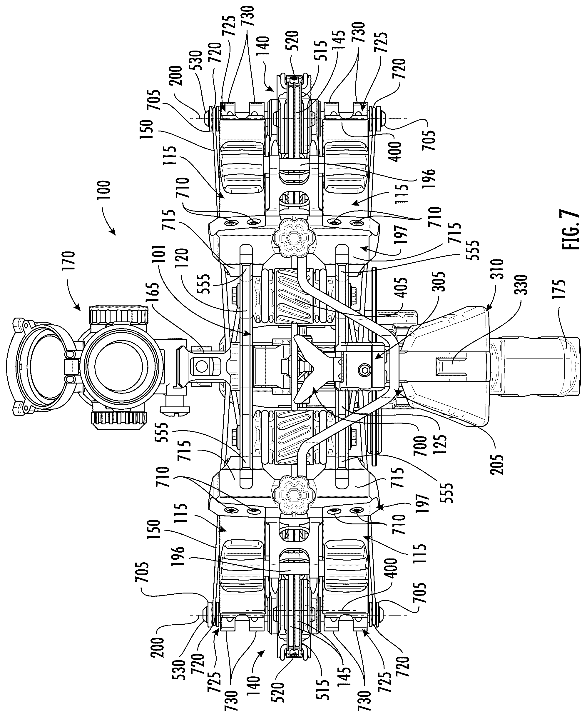Patent US12460894 Figure 11 – Crossbow with cocking mechanism